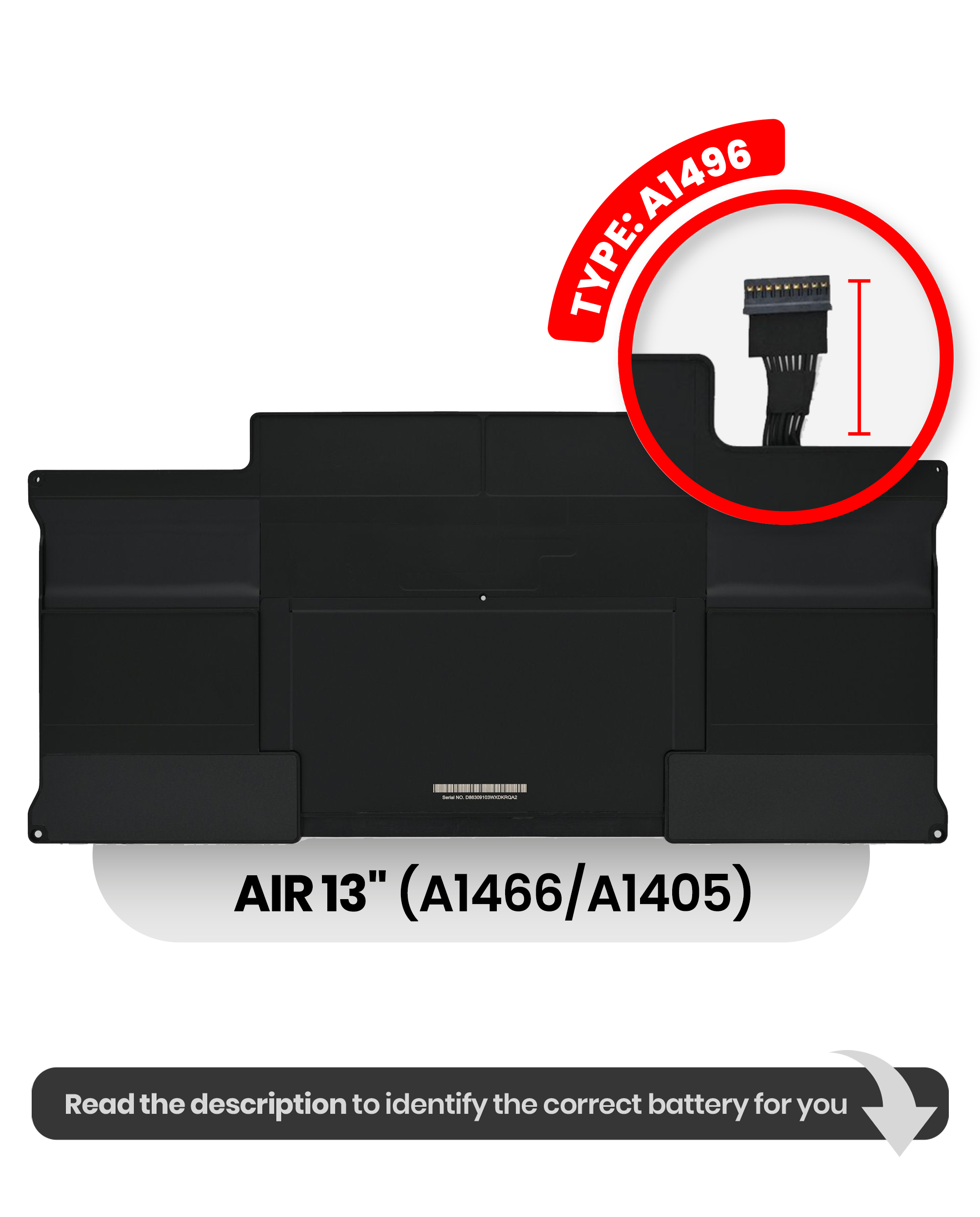 Battery (A1496) For MacBook Air 13" A1466 (2012-2017)