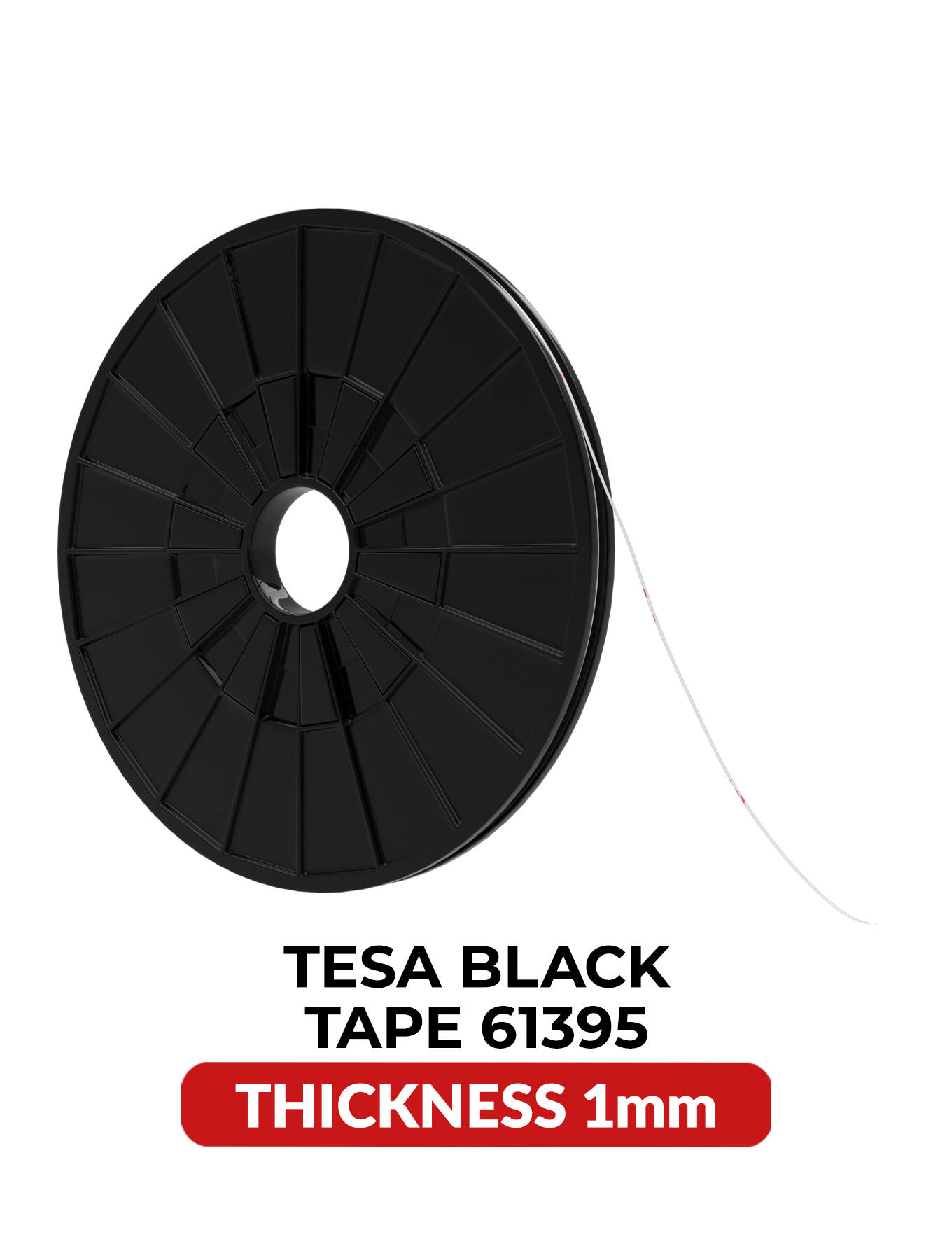 Double-Sided Acrylic Black Tape (1MM x 25M) (Tesa Model # 61395)