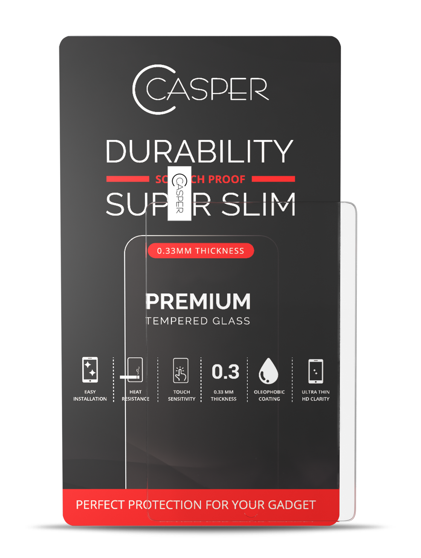 Casper Tempered Glass For iPad Mini 1 / iPad Mini 2 / iPad Mini 3 (Retail Pack) (Clear)