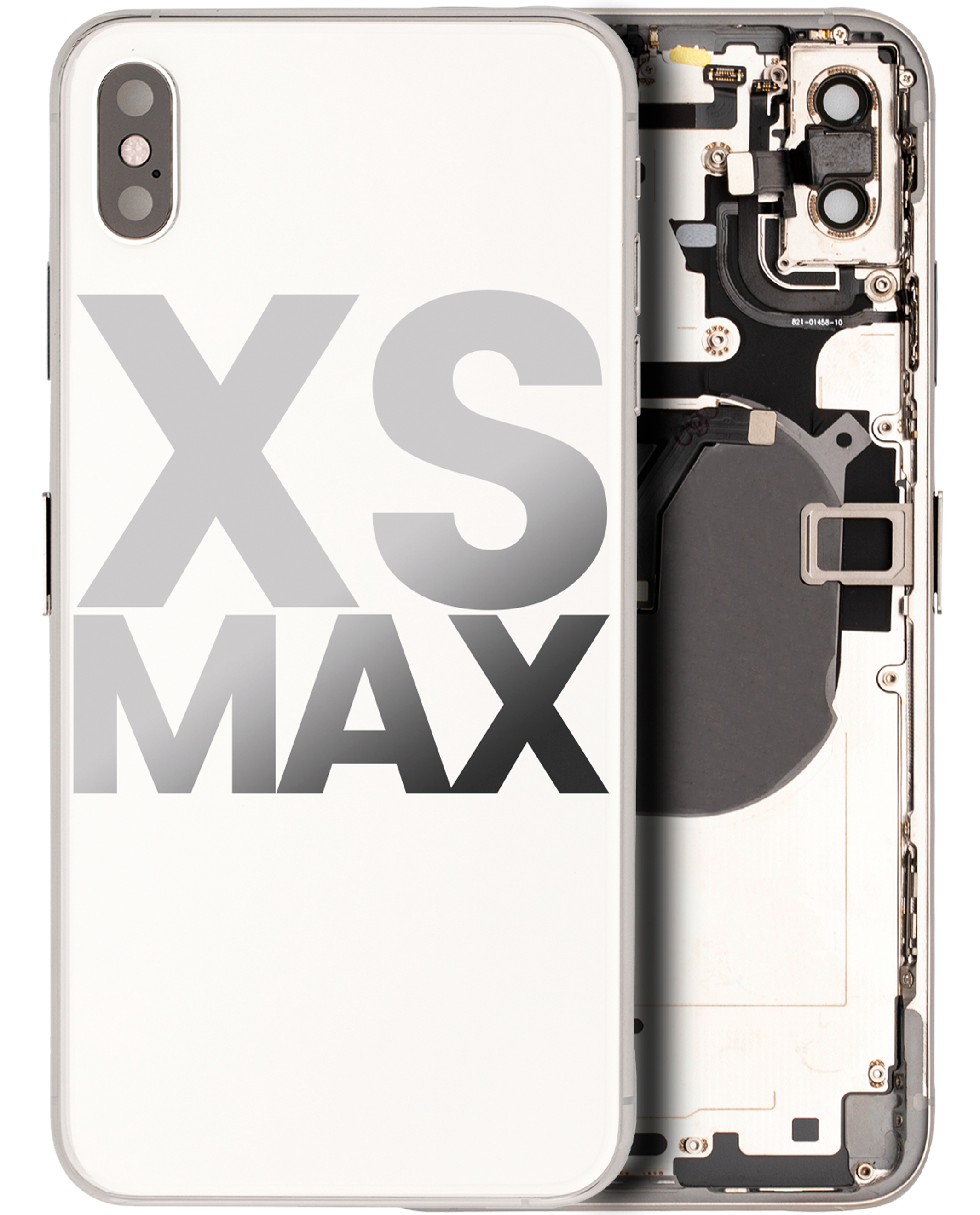 Back Housing W/ Small Components Pre-Installed For iPhone XS Max (Used OEM Pull: Grade B) (Silver)