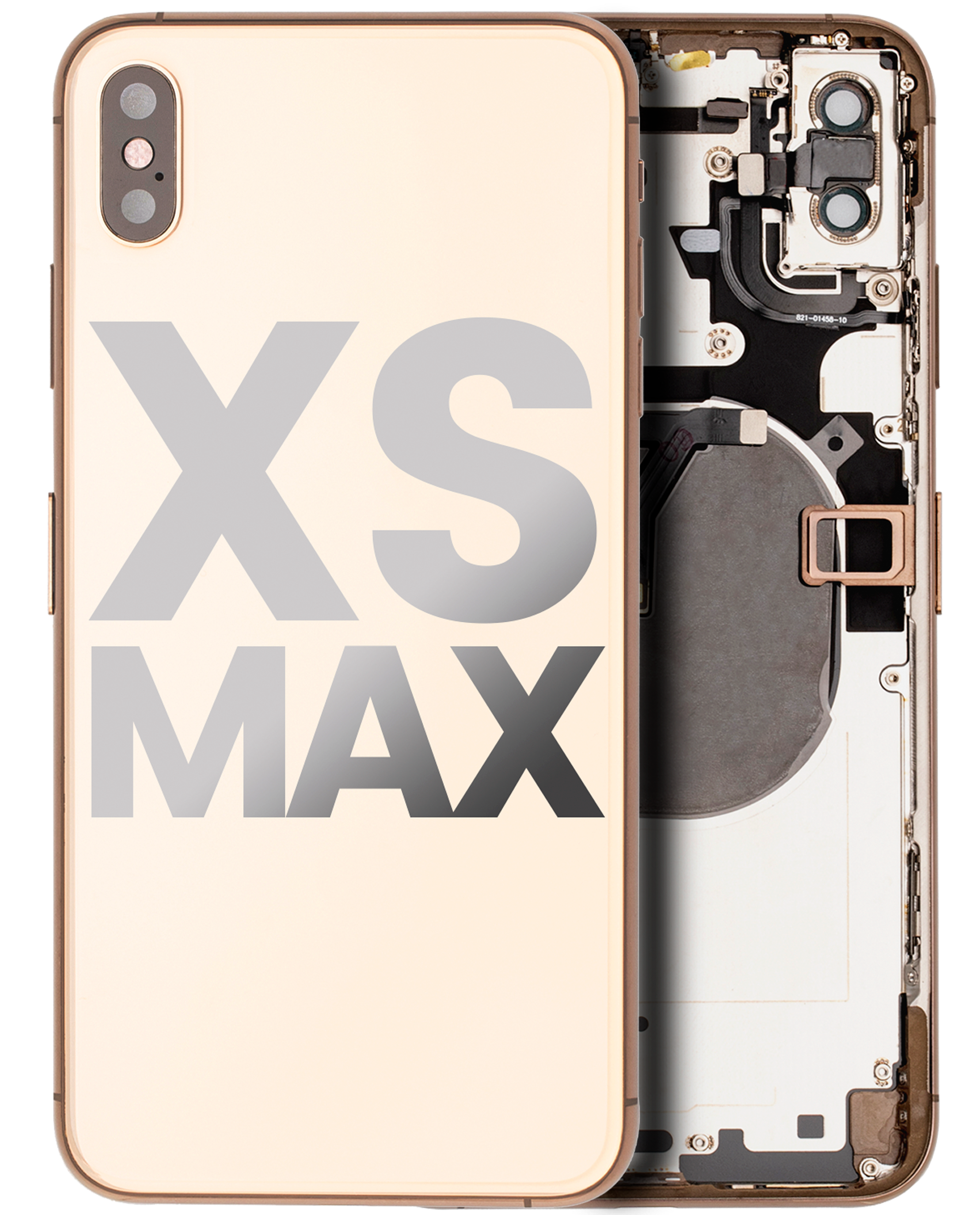 Back Housing W/ Small Components Pre-Installed For iPhone XS Max (Used OEM Pull: Grade C) (Gold)