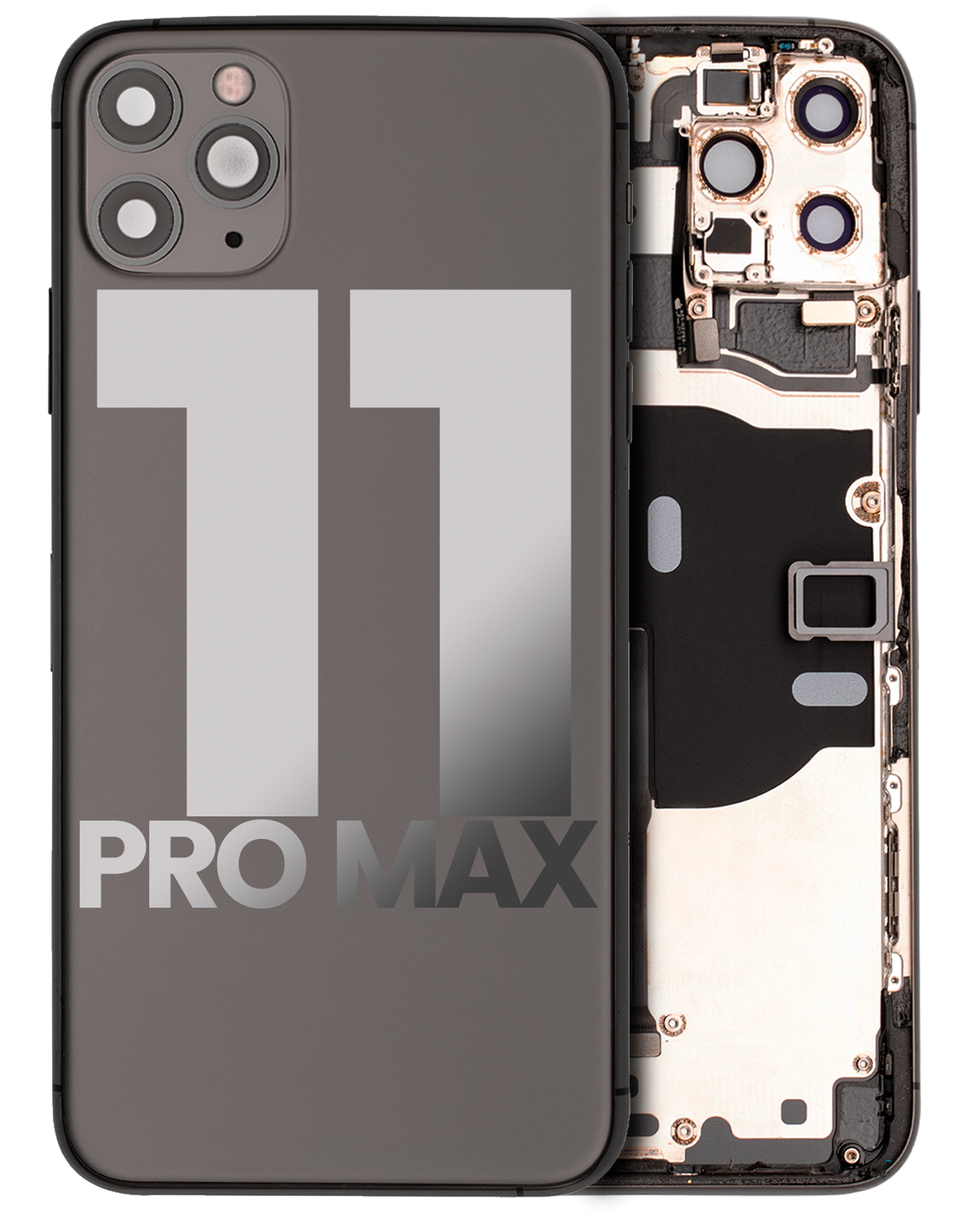Back Housing W/ Small Components Pre-Installed For iPhone 11 Pro Max (Used OEM Pull: Grade B) (Space Gray)