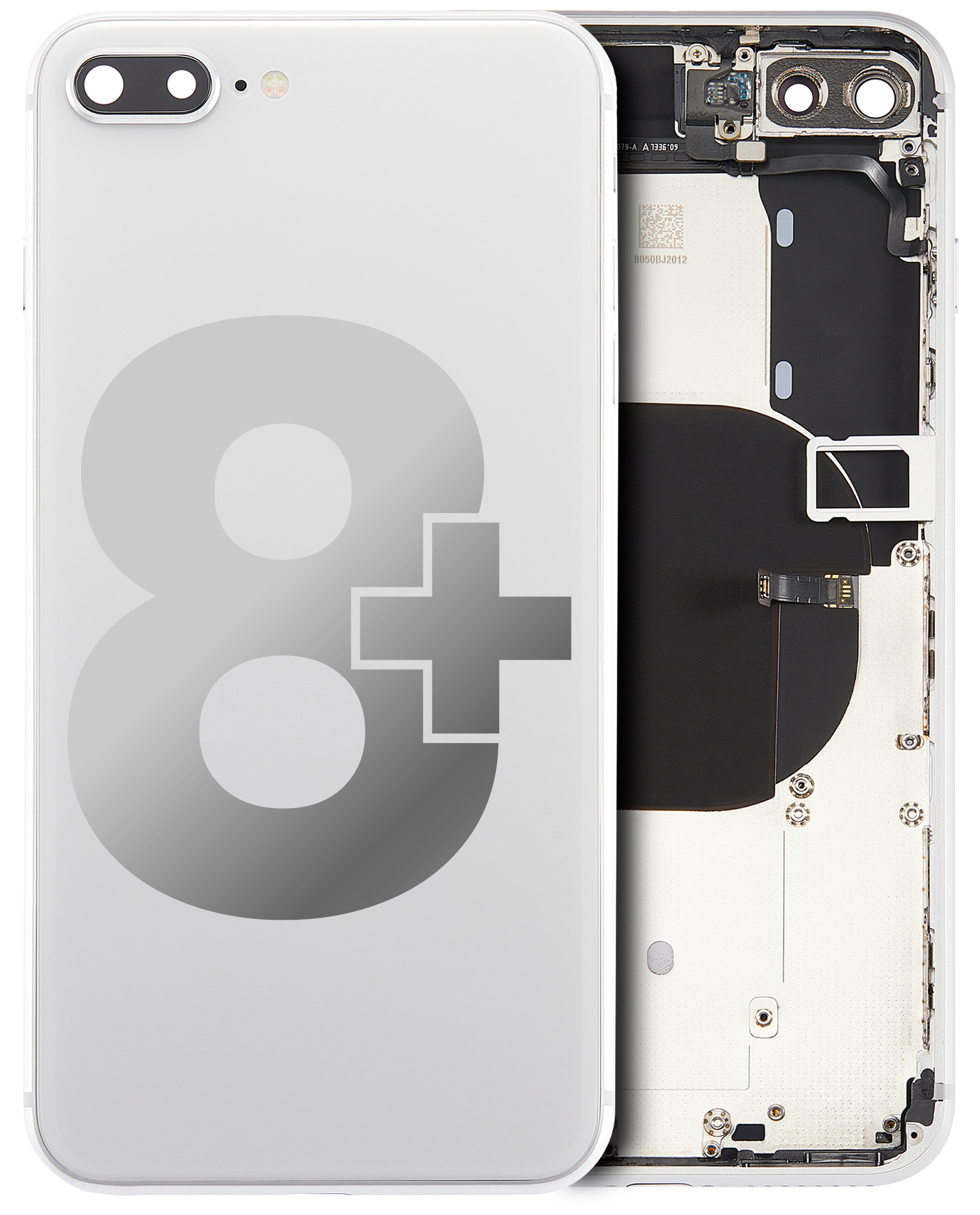 Back Housing W/ Small Components Pre-Installed For iPhone 8 Plus (Used OEM Pull: Grade A) (Silver)