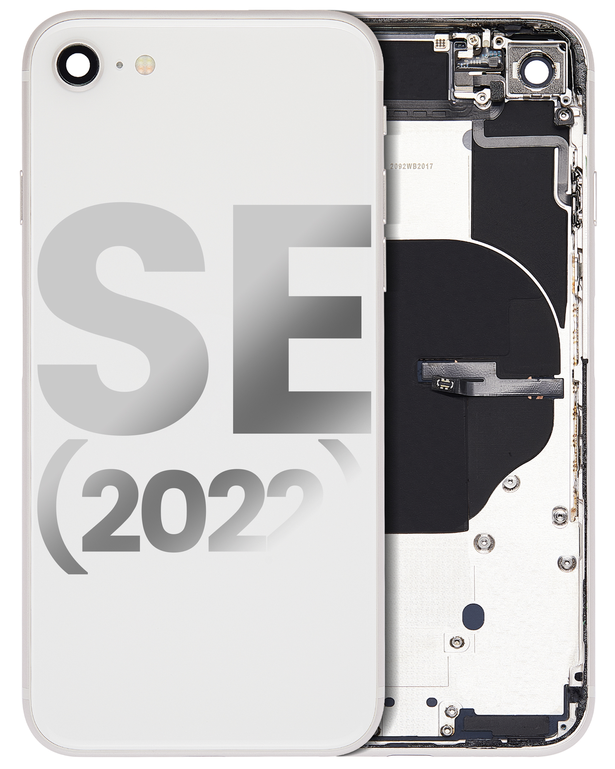 Back Housing W/ Small Components Pre-Installed For iPhone SE (2022) (Used OEM Pull: Grade A) (Starlight)