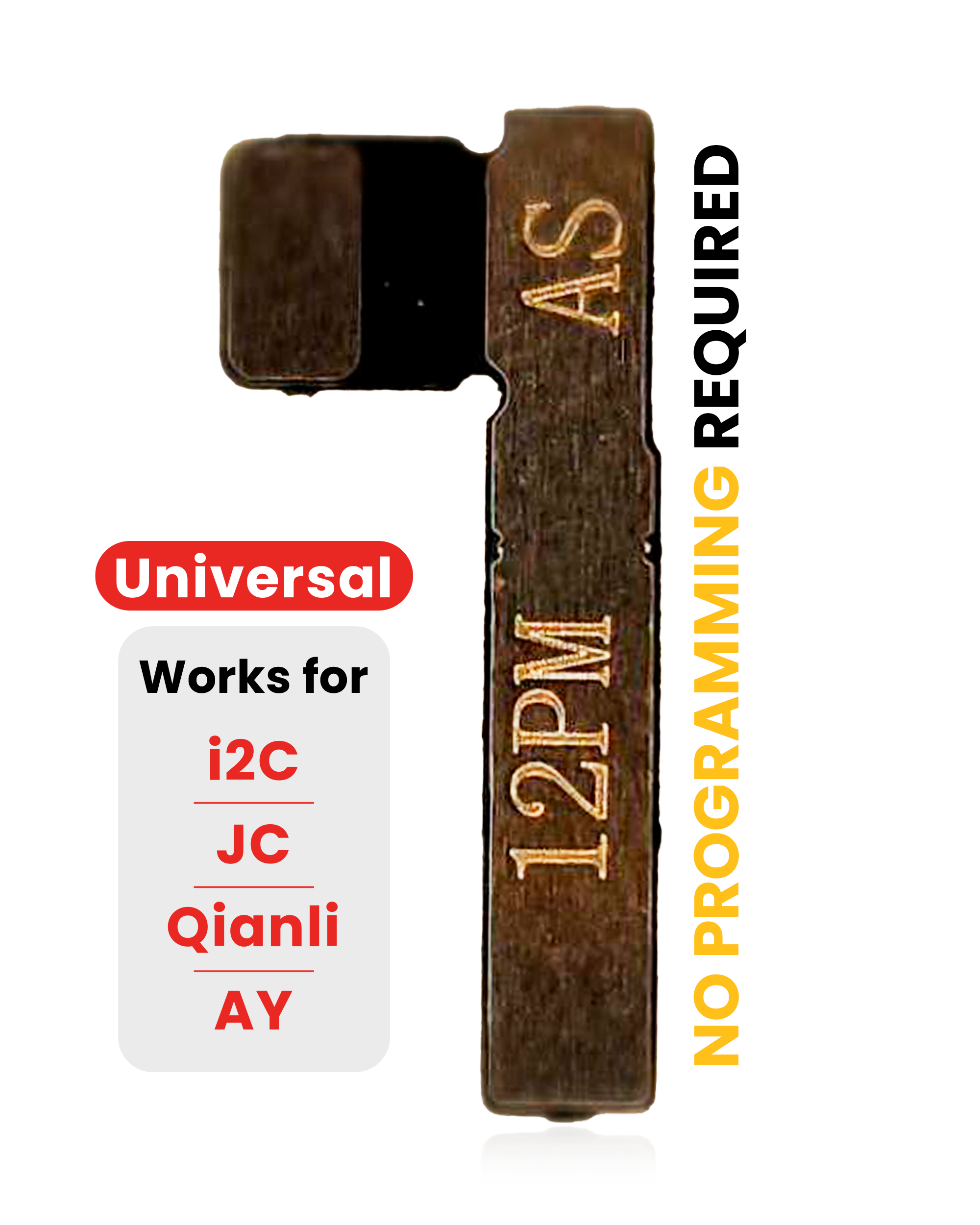 Pre-Programmed Universal Battery Tag-On Flex (Soldering Not Required) For iPhone 12 Pro Max (AmpSentrix) (With I2C, JCID, Qianli)