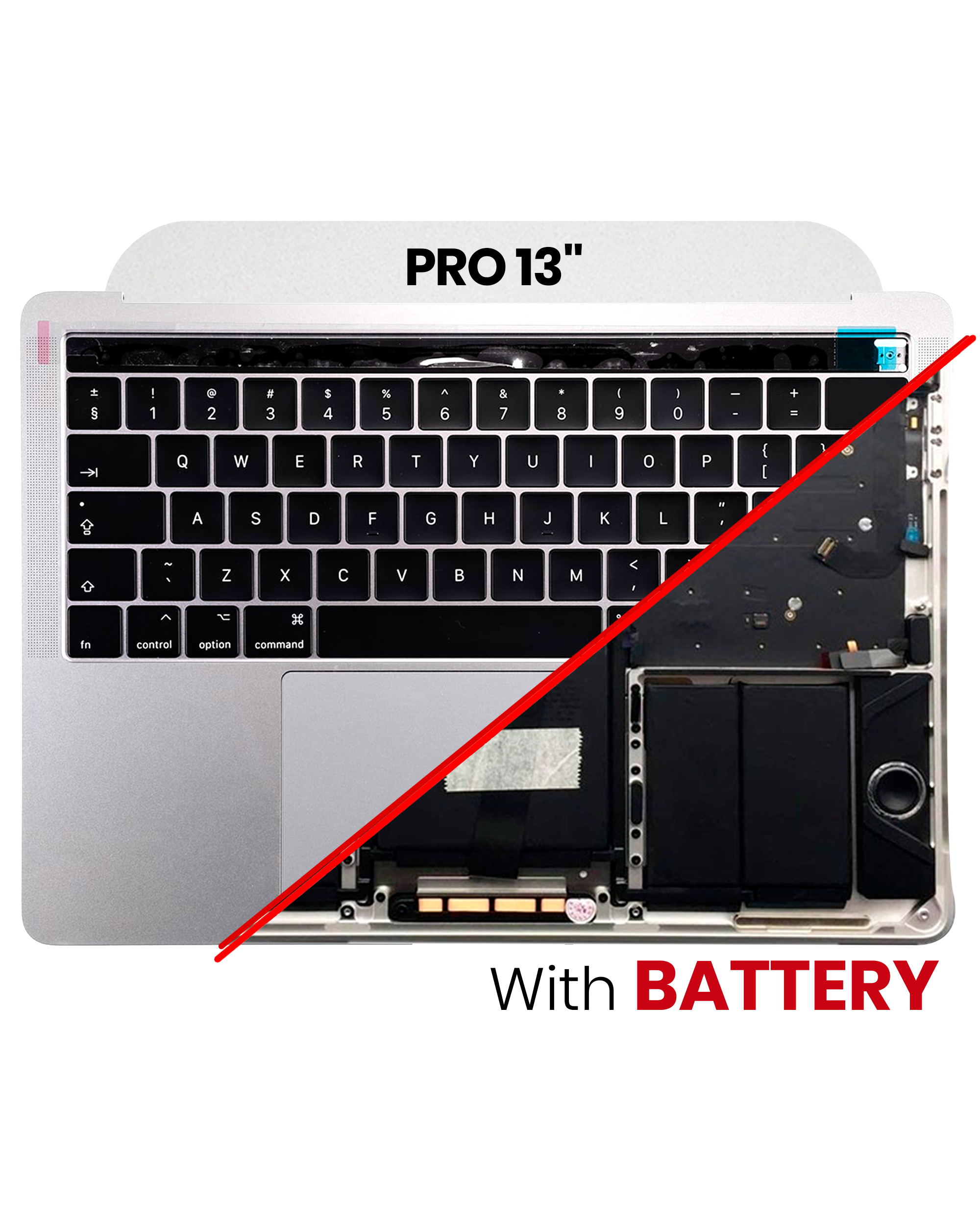 Top Case Assembly With Battery And Keyboard For MacBook Pro 13" A1706 (2016) (US Keyboard) (Used OEM Pull: Grade A) (Space Gray)