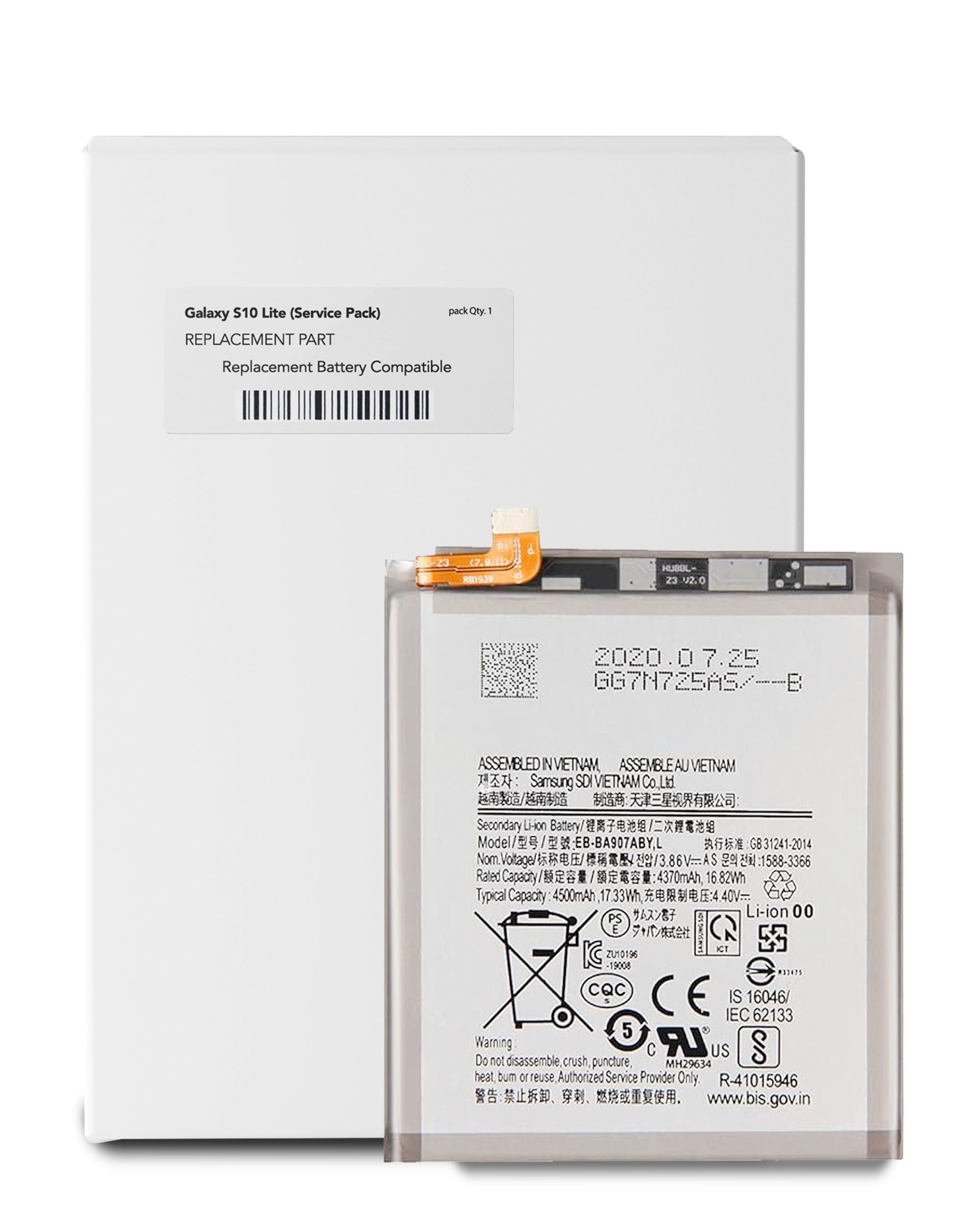 Replacement Battery For Samsung Galaxy S10 Lite / A71 5G (A716U / 2020) (EB-BA907ABYL) (Service Pack)