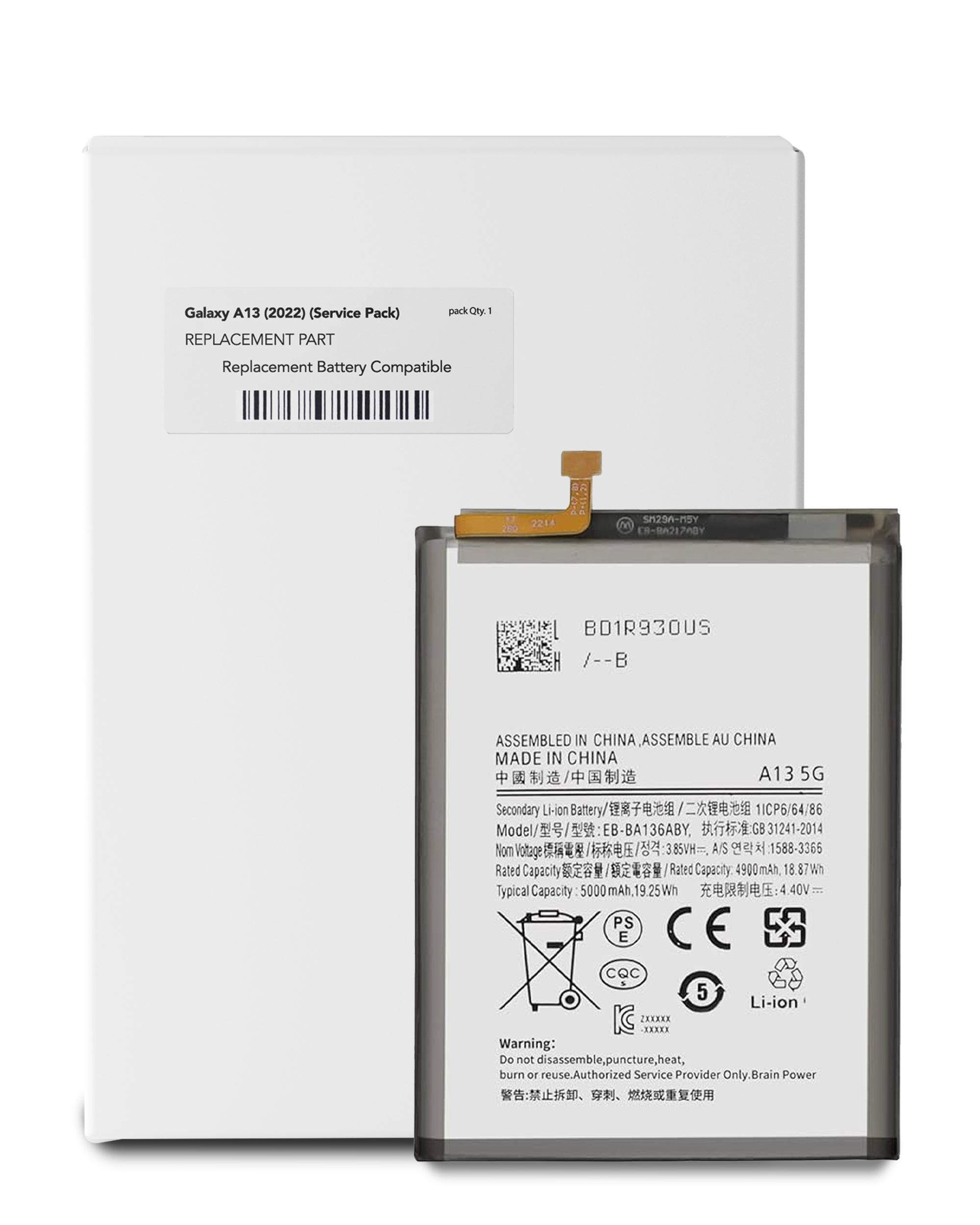 Replacement Battery For Samsung Galaxy A13 (A135 / 2022) (EB-BA217ABY) (Service Pack) Duplicate SKU #107082454556