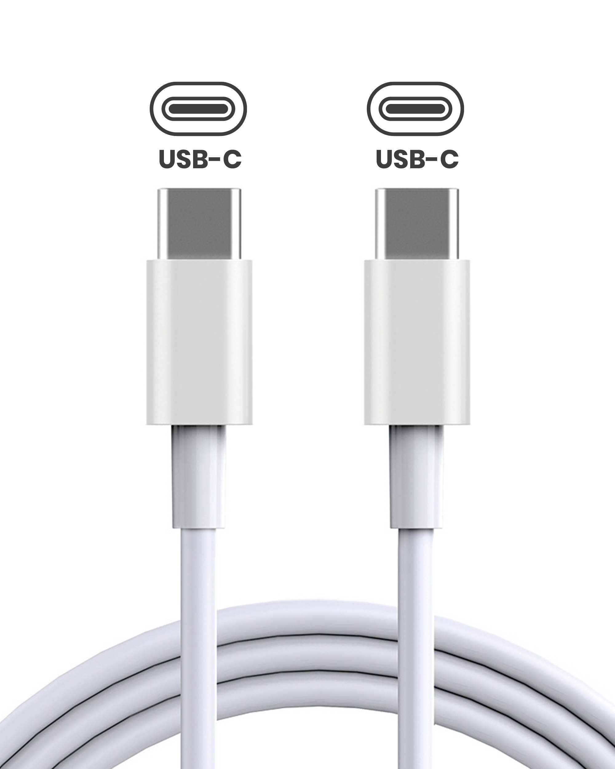 USB-C to C Cable For iPhone / iPad (1 m / 3 ft) (OEM Grade A) (Bulk Packaging)
