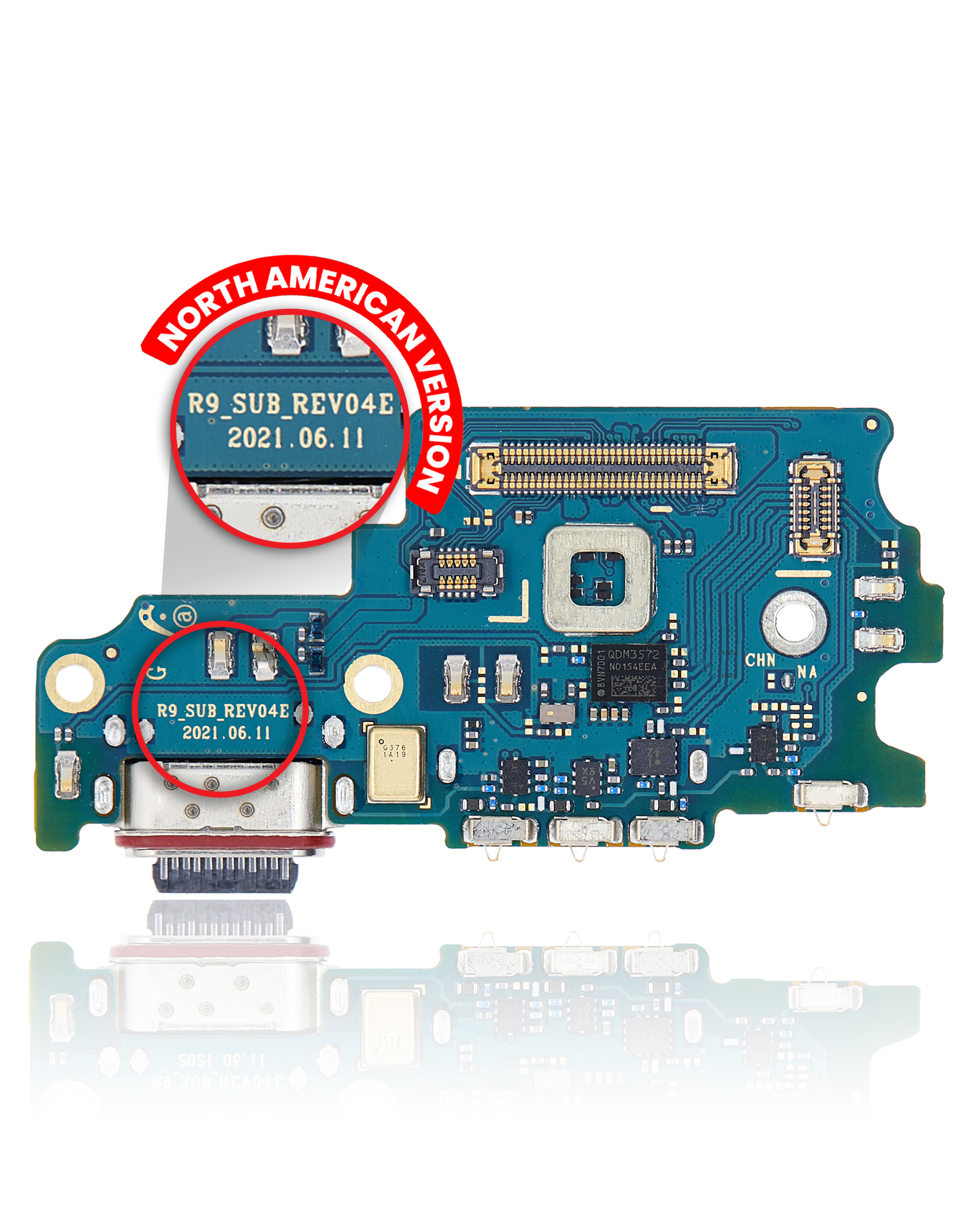 Charging Port Board With Sim Card Reader For Samsung Galaxy S21 FE 5G (US Version) (Premium)