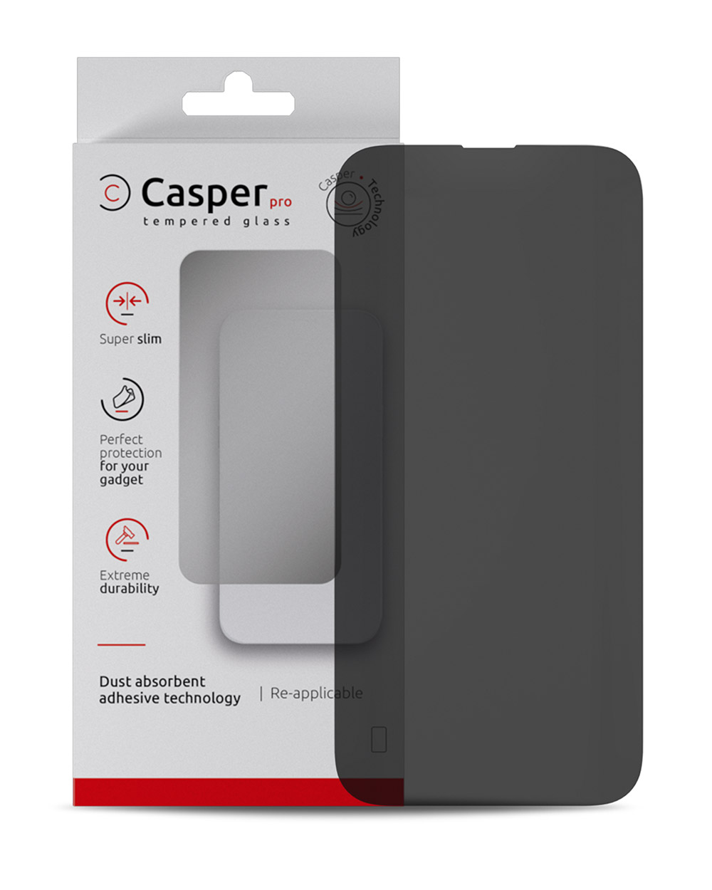Casper Pro Tempered Glass For iPhone 15 Pro (Retail Pack) (Privacy)
