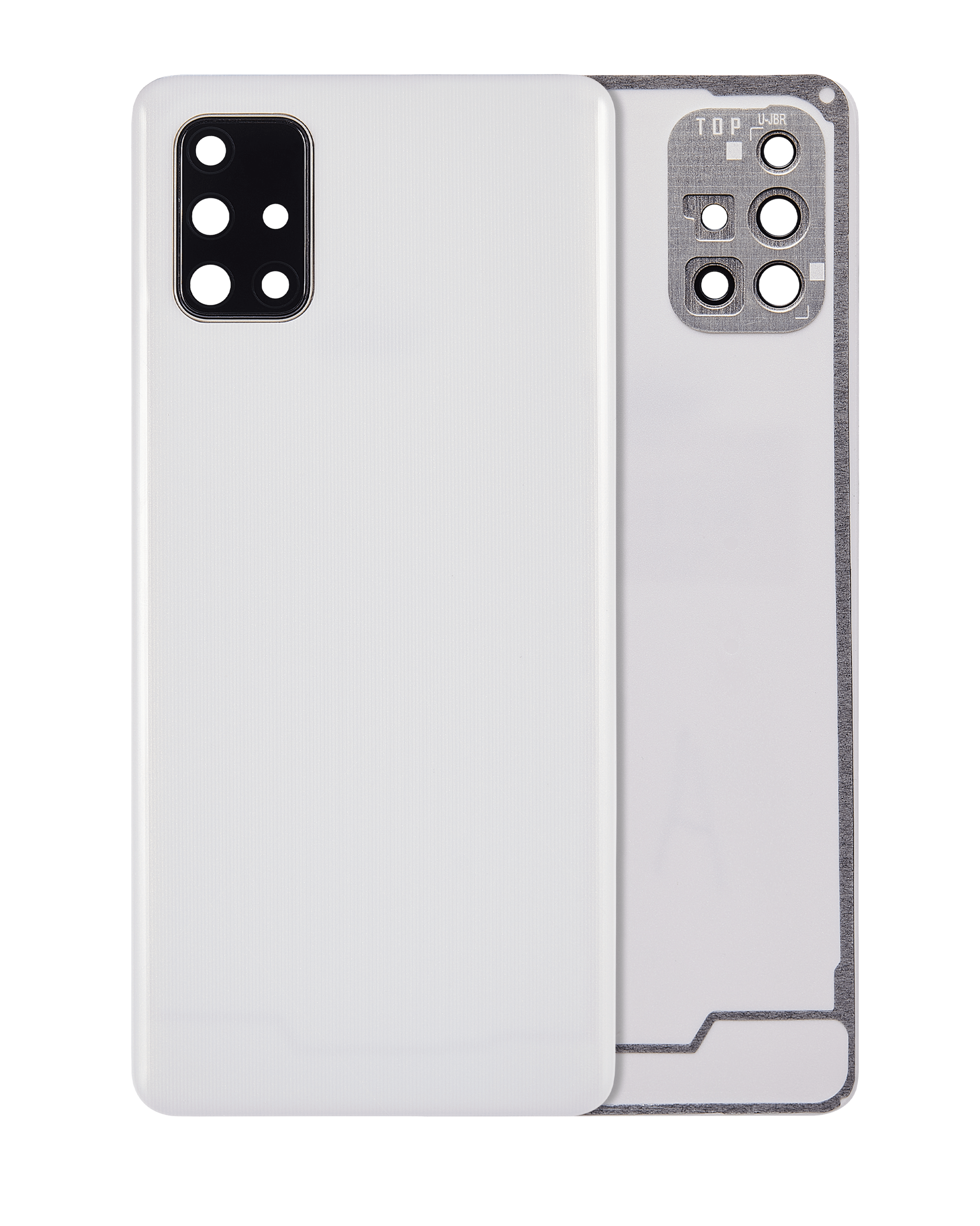 Back cover Glass With Camera Lens For Samsung Galaxy A71 (A715 / 2020) (Aftermarket Plus) ( Prism Crush Silver)