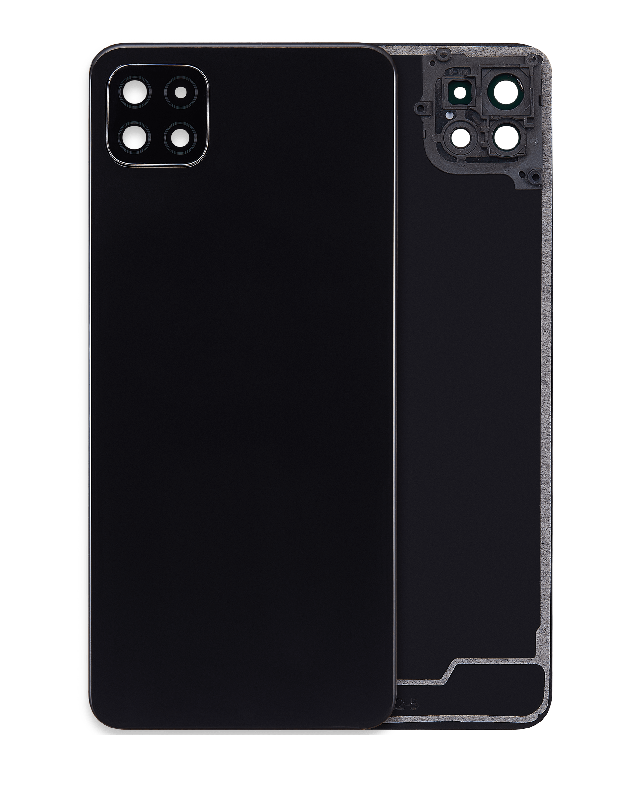 Back cover Glass With Camera Lens For Samsung Galaxy A22 5G (A226 / 2021) (Aftermarket Plus) (Black)