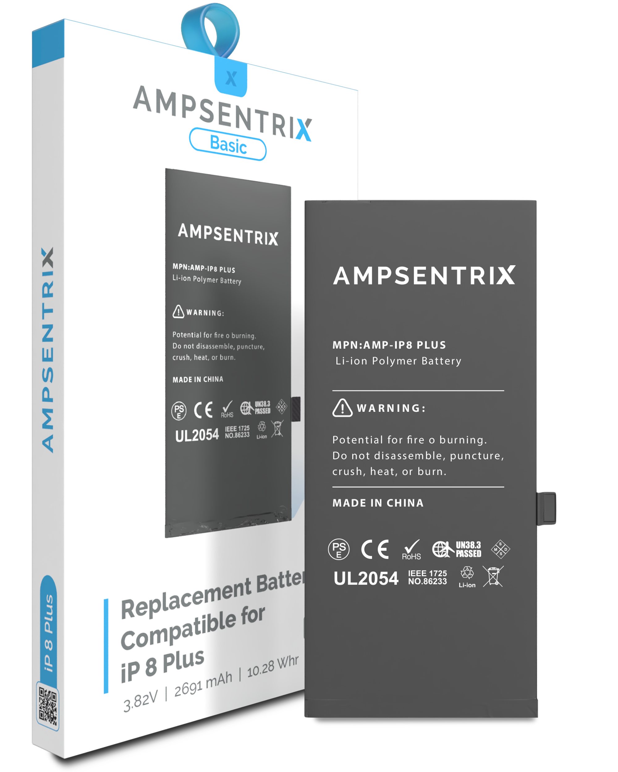 Replacement Battery For iPhone 8 Plus (AmpSentrix Basic)