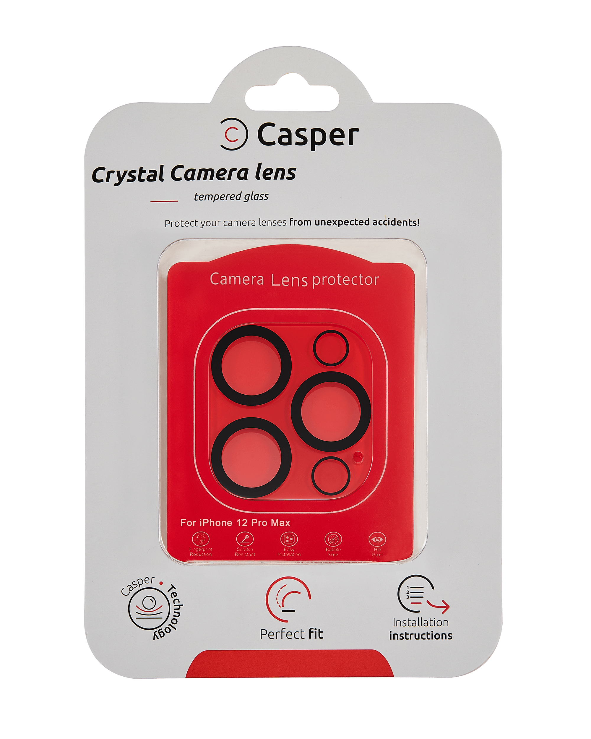 Casper Camera Lens Protector For iPhone 12 Pro Max (Crystal Full Cover)