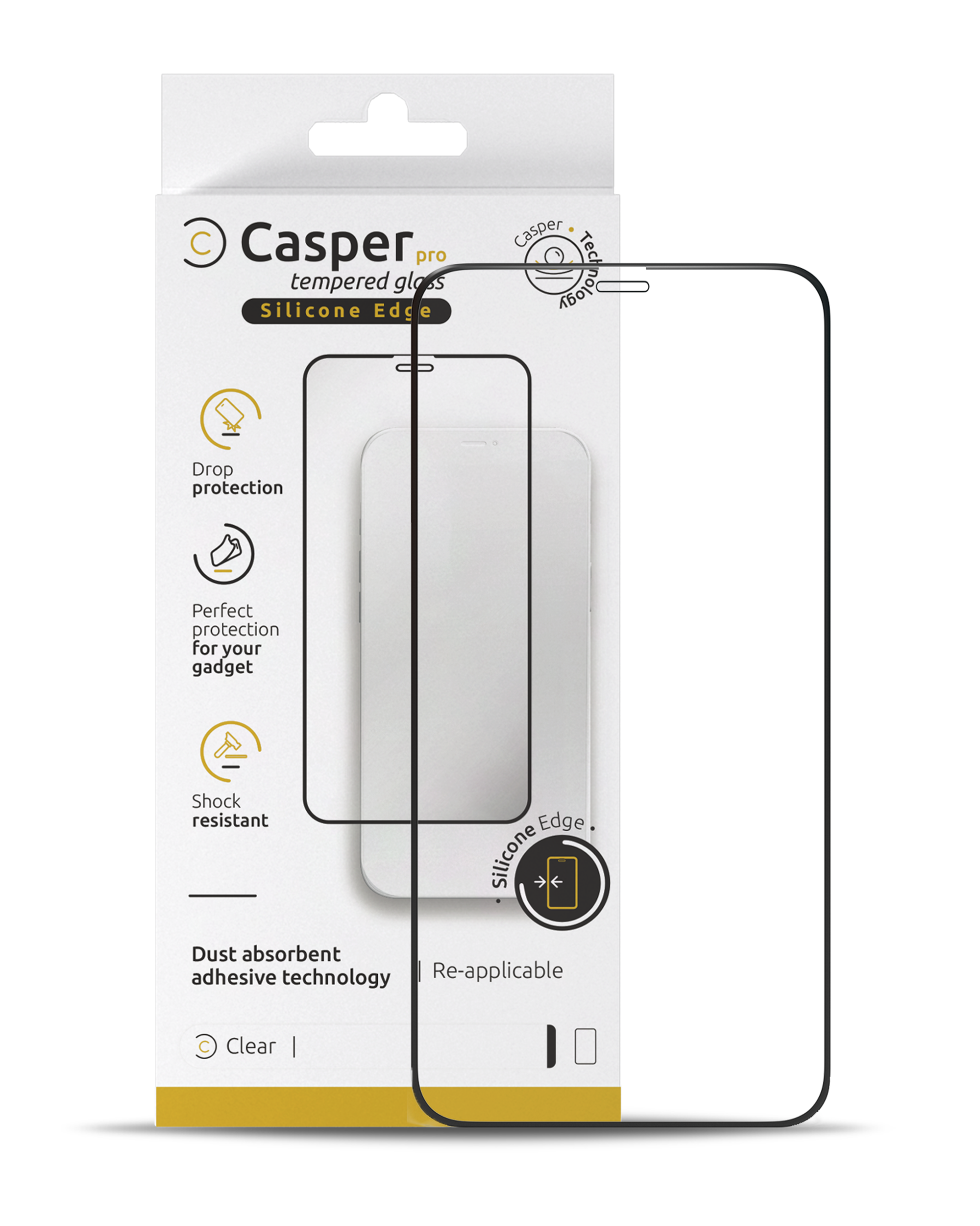 Casper Pro Silicone Tempered Glass For iPhone XS Max / 11 Pro Max (Retail Pack) (Clear)