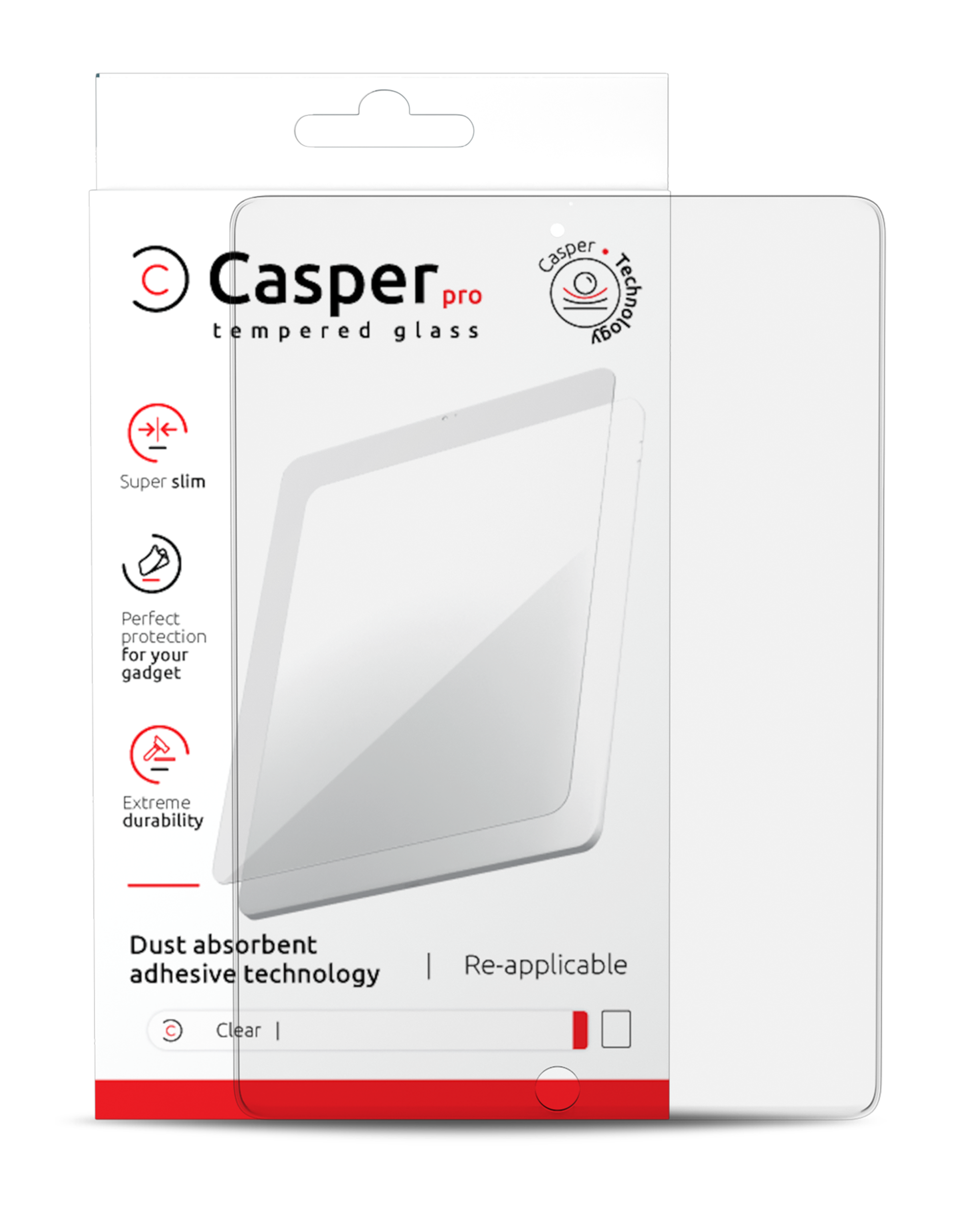 Casper Pro Tempered Glass For iPad Mini 6 (2021) / Mini 7 (2024) (Retail Pack) (Clear)