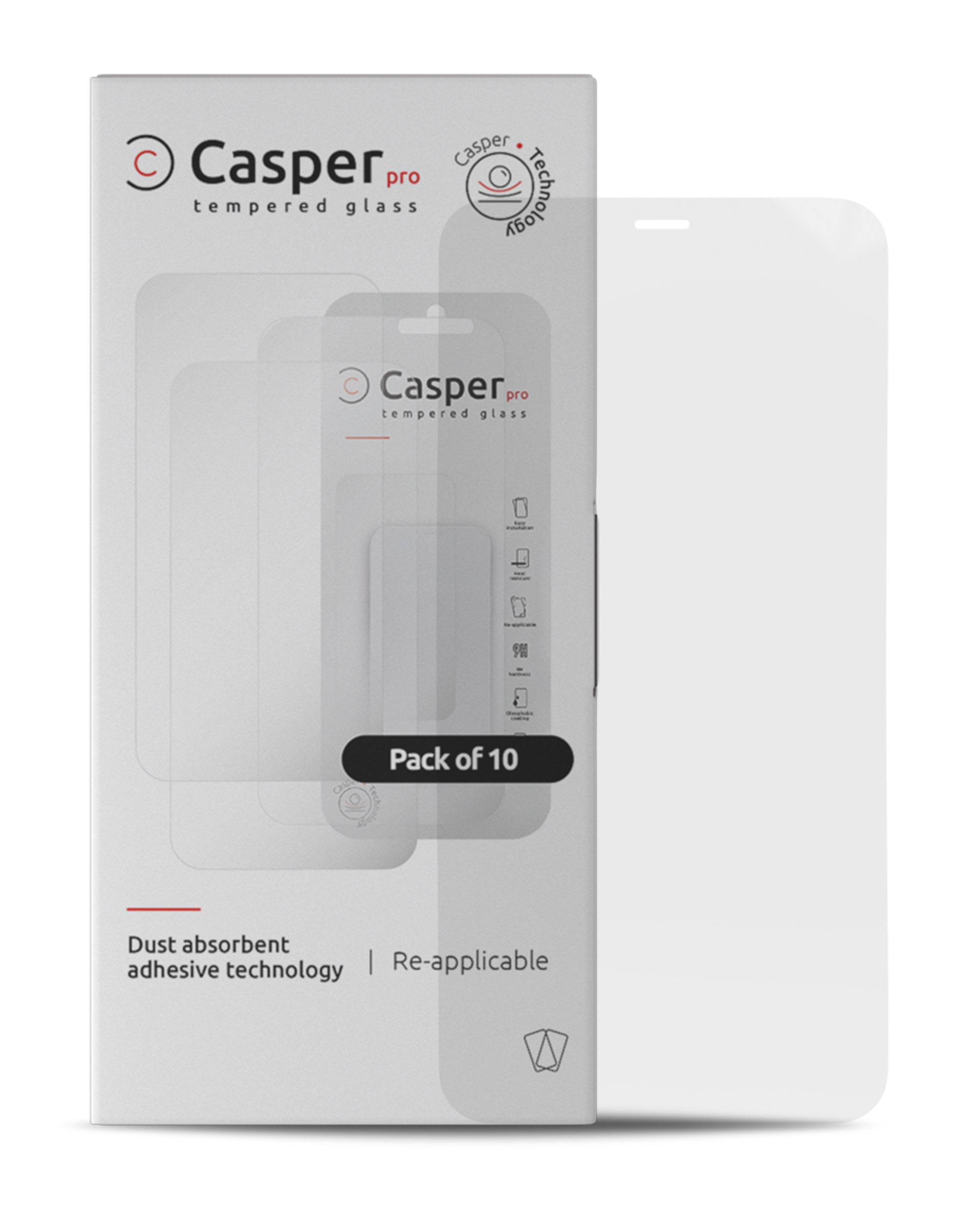Casper Pro Tempered Glass For iPhone XS Max / 11 Pro Max (10 Pack) (Clear)
