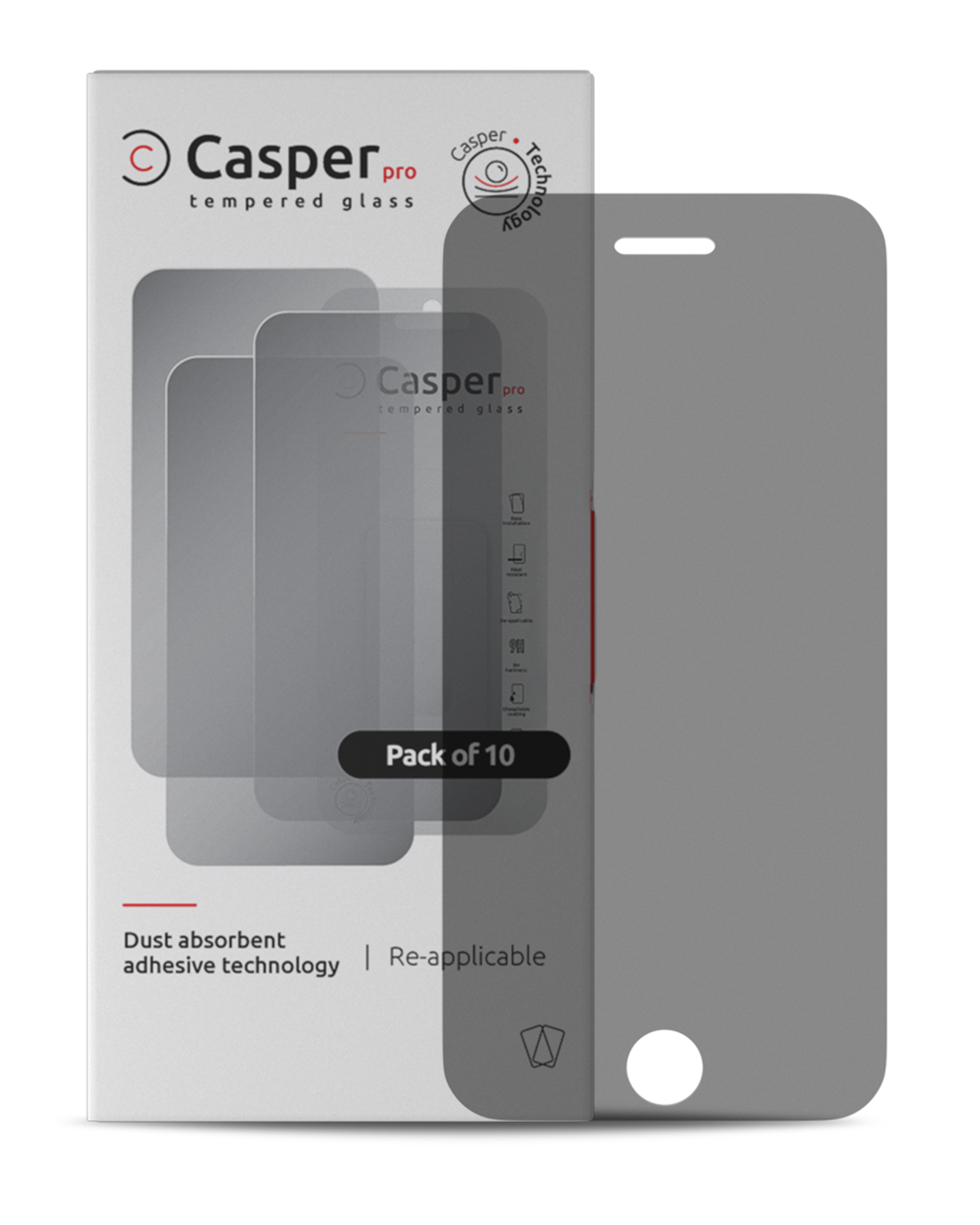 Casper Pro Tempered Glass For iPhone 7 Plus / 8 Plus (10 Pack) (Privacy)
