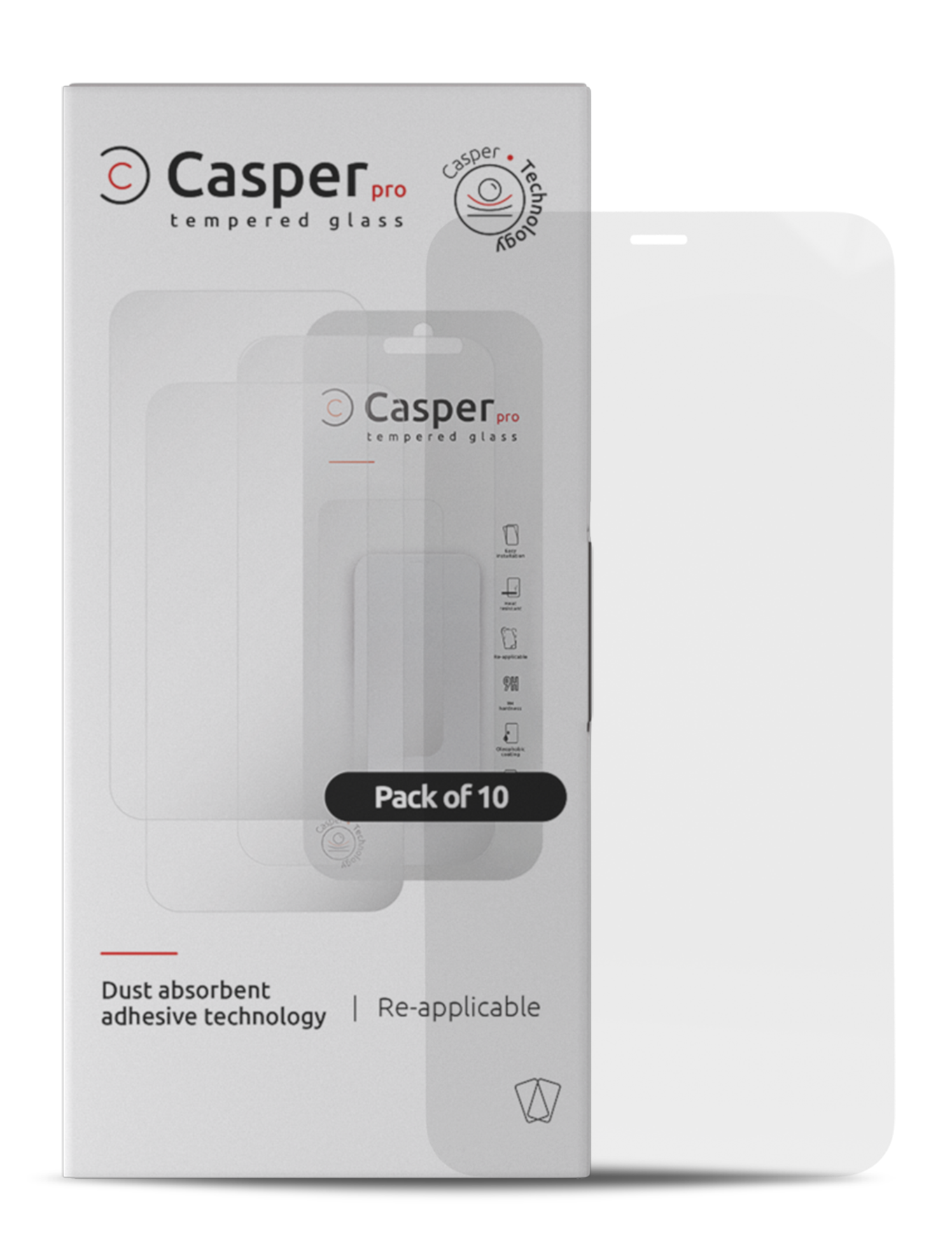 Casper Pro Tempered Glass For iPhone 12 Pro Max (10 Pack) (Clear)