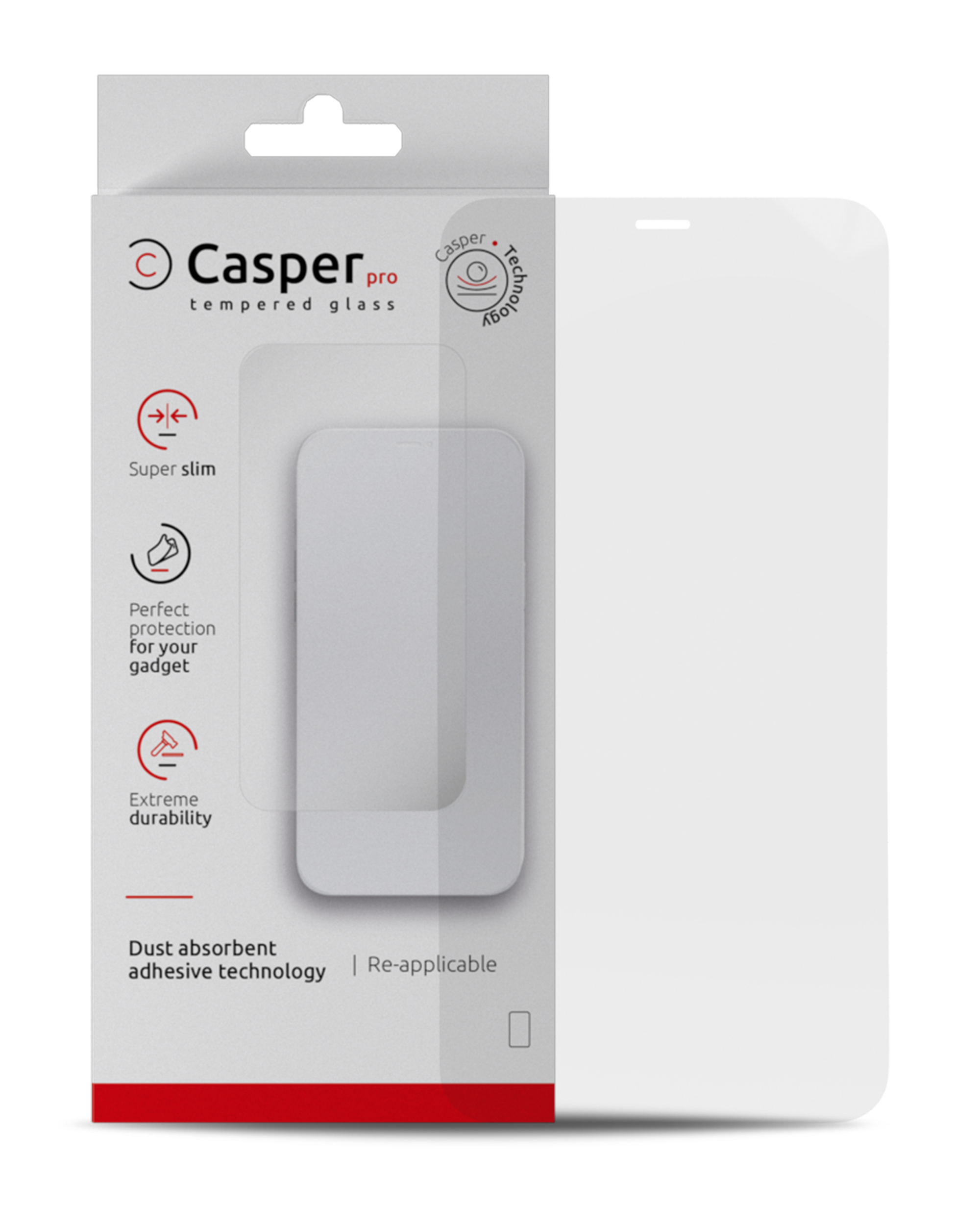 Casper Pro Tempered Glass For iPhone 12 Mini (Retail Pack) (Clear)