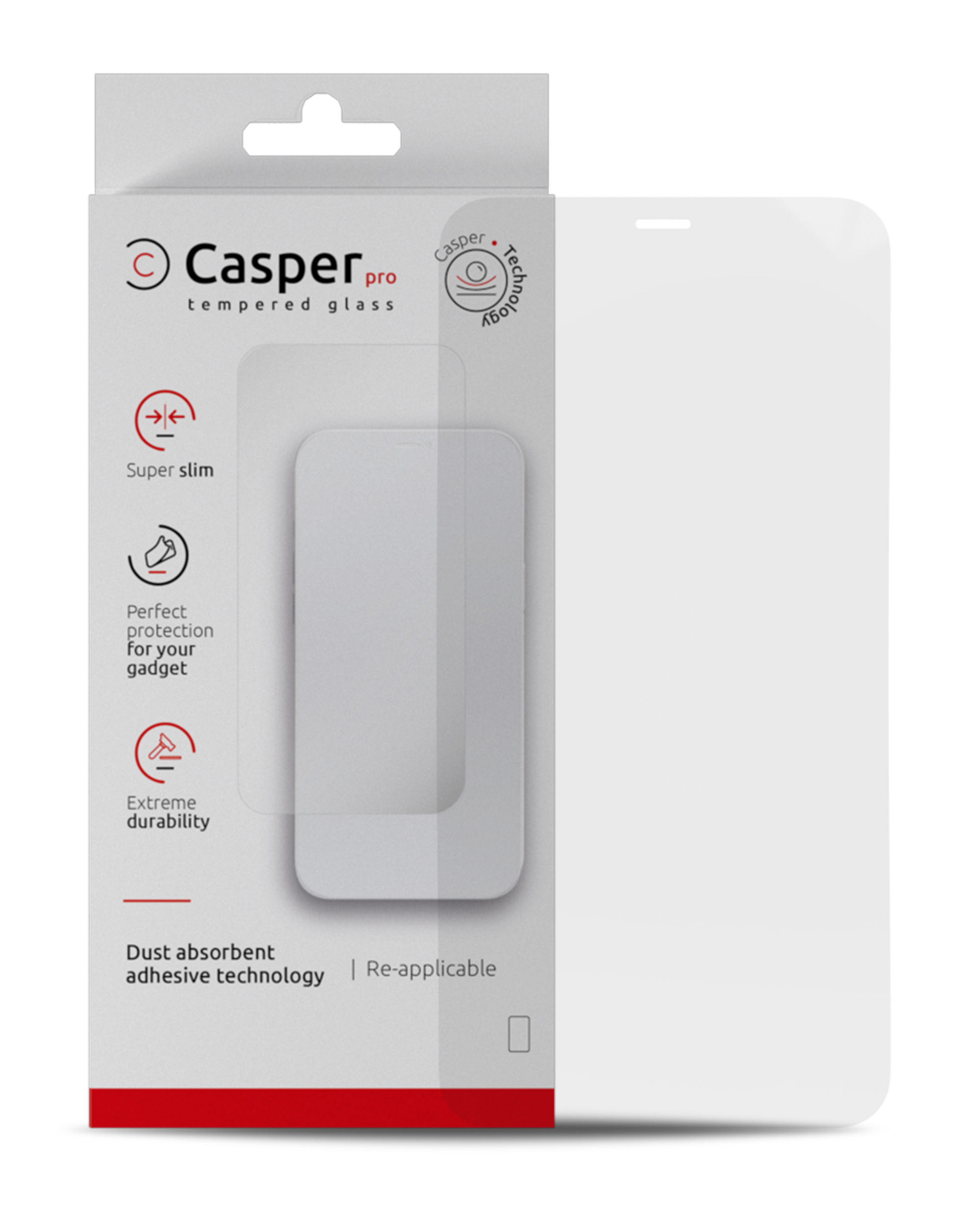 Casper Pro Tempered Glass For iPhone 12 Mini (Case Friendly) (Retail Pack) (Clear)