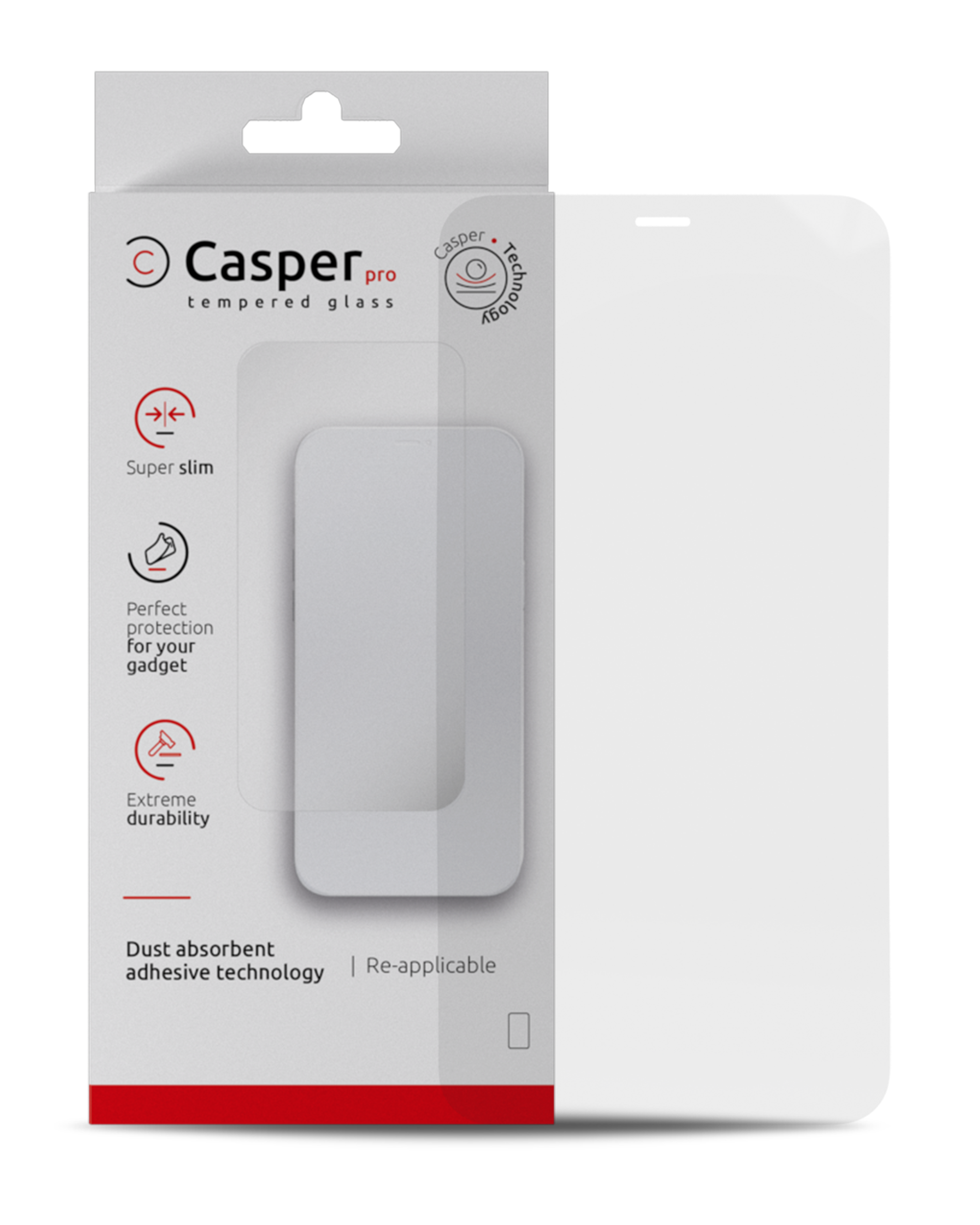 Casper Pro Tempered Glass For iPhone 12 Pro Max (Case Friendly) (Retail Pack) (Clear)