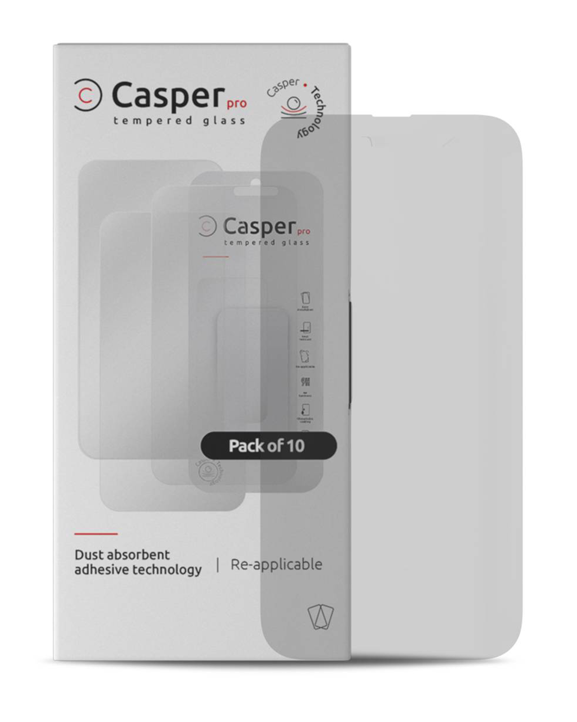 Casper Pro Tempered Glass For iPhone 15 Pro Max (10 Pack) (Matte)