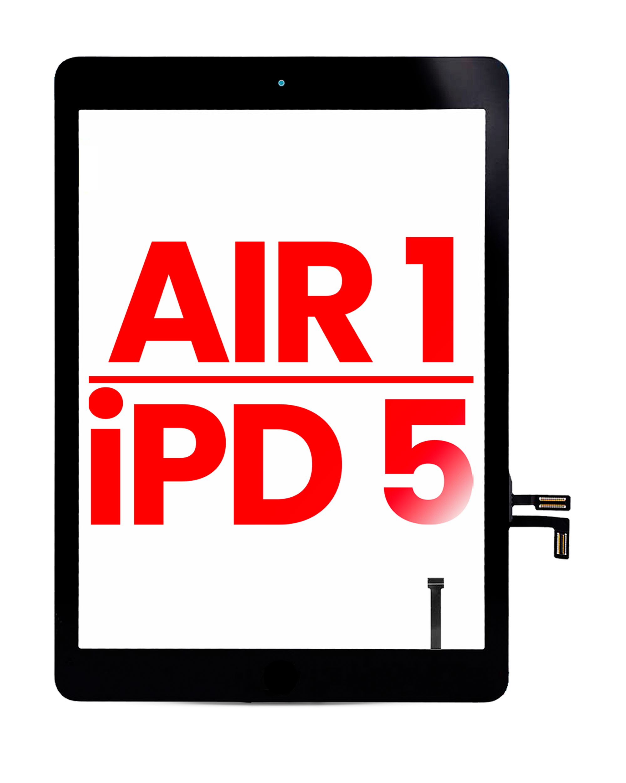 Digitizer For iPad Air 1 / iPad 5 (2017) (Home Button Pre-Installed For iPad Air 1) (Aftermarket Plus) (Black)