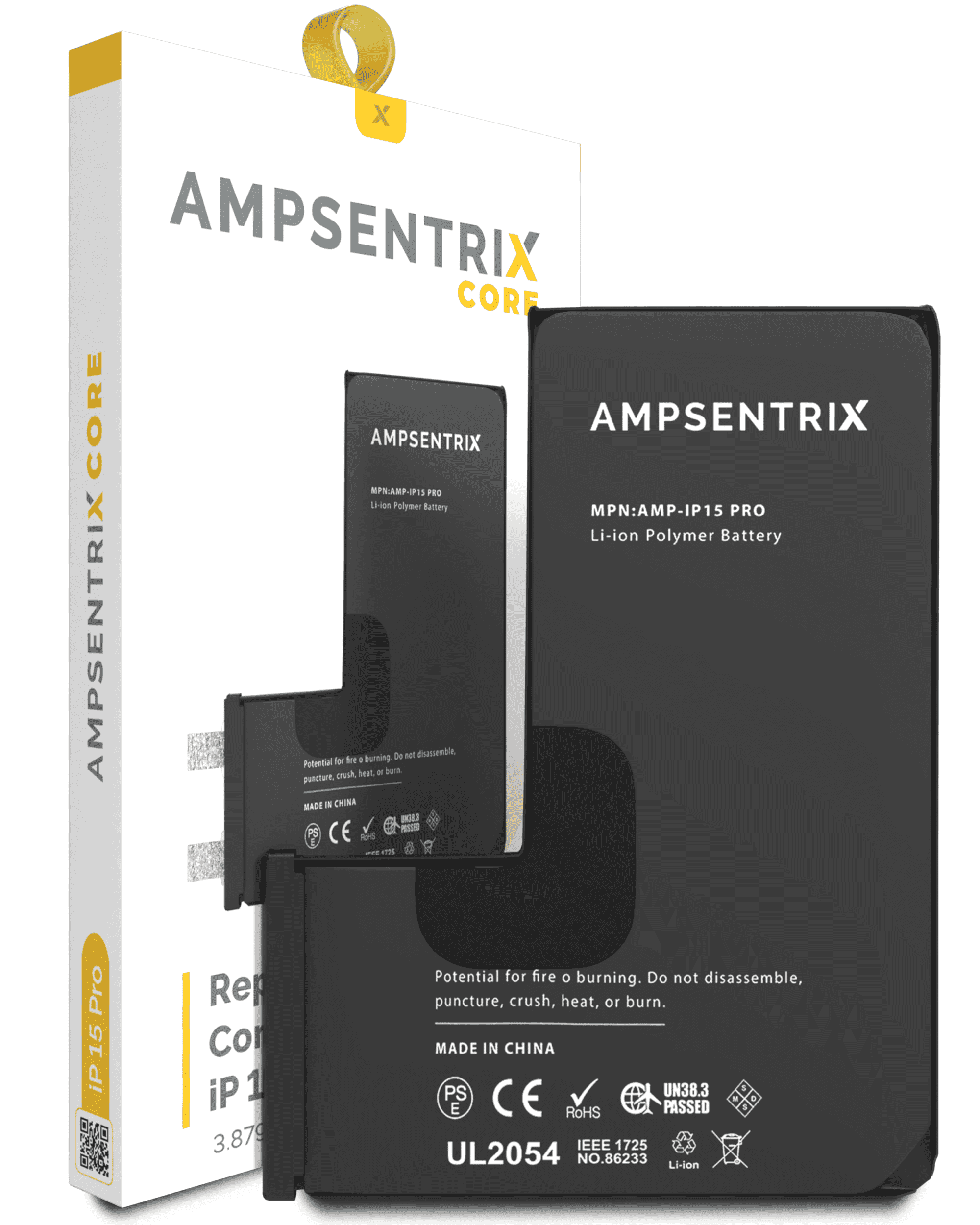 Replacement Battery Core For iPhone 15 Pro (Spot Welding Required) (AmpSentrix Core)