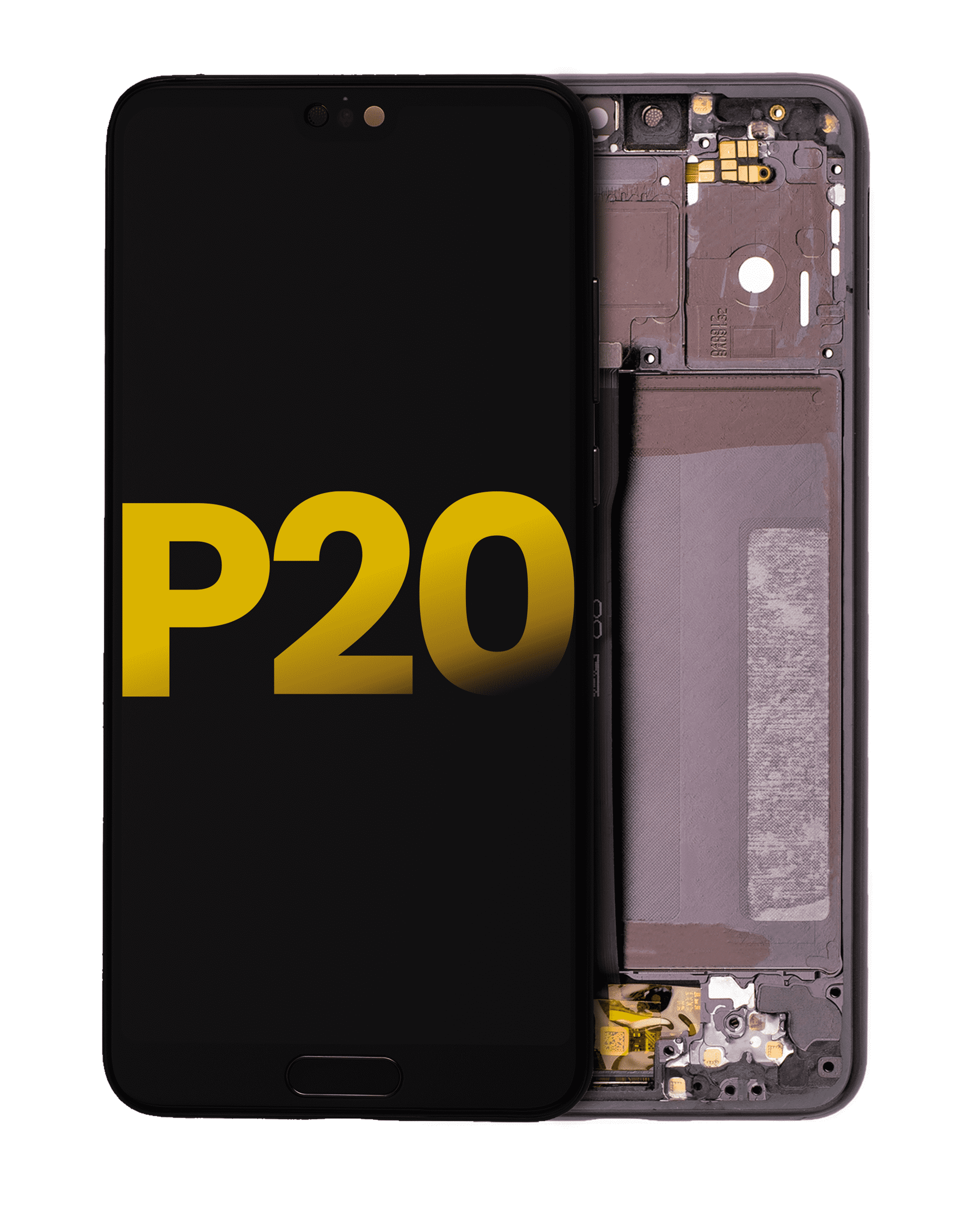 LCD Assembly With Frame For Huawei P20 (Refurbished) (Black)