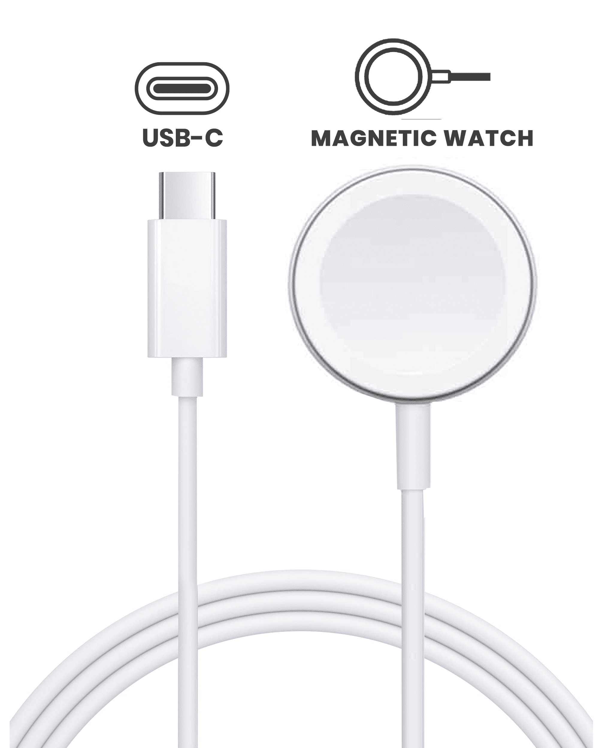 USB-C Magnetic Watch Charging Cable For All Watch Series (1 m / 3.3 ft) (OEM Grade A) (Bulk Packaging)