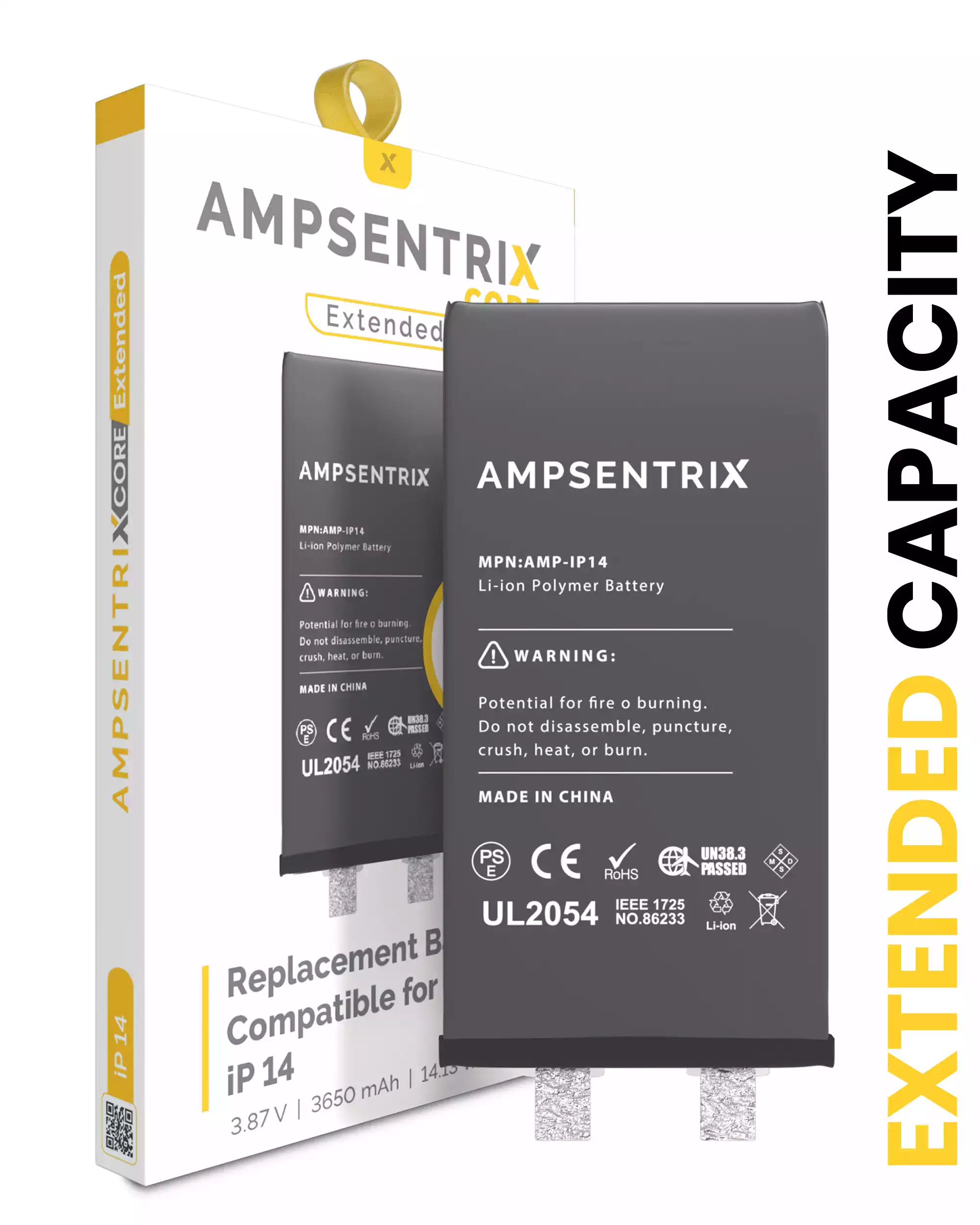Replacement Battery For IPhone 14 (Spot Welding Required) (AmpSentrix Core Extended)
