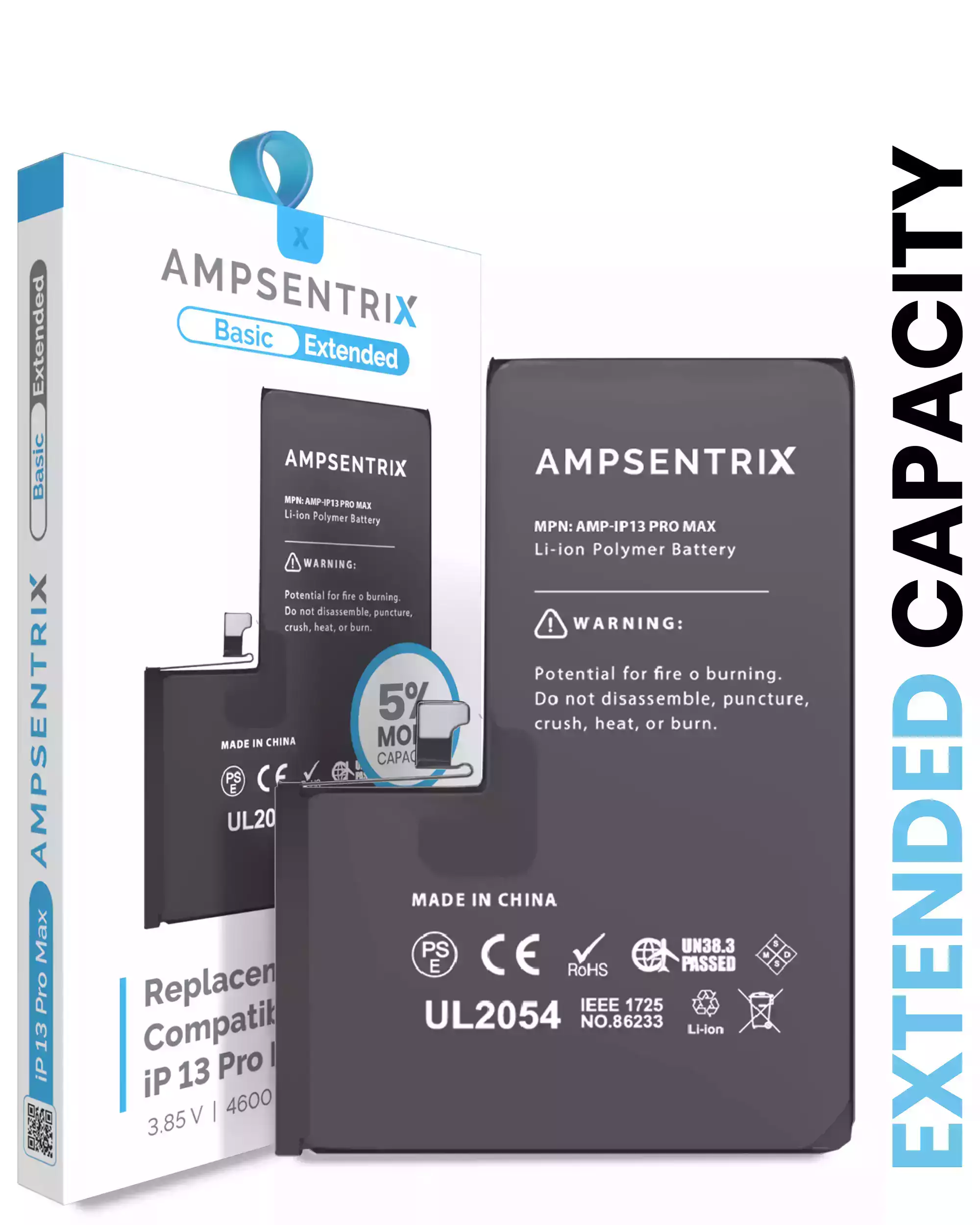 Replacement Battery For iPhone 13 Pro Max (AmpSentrix Basic Extended)