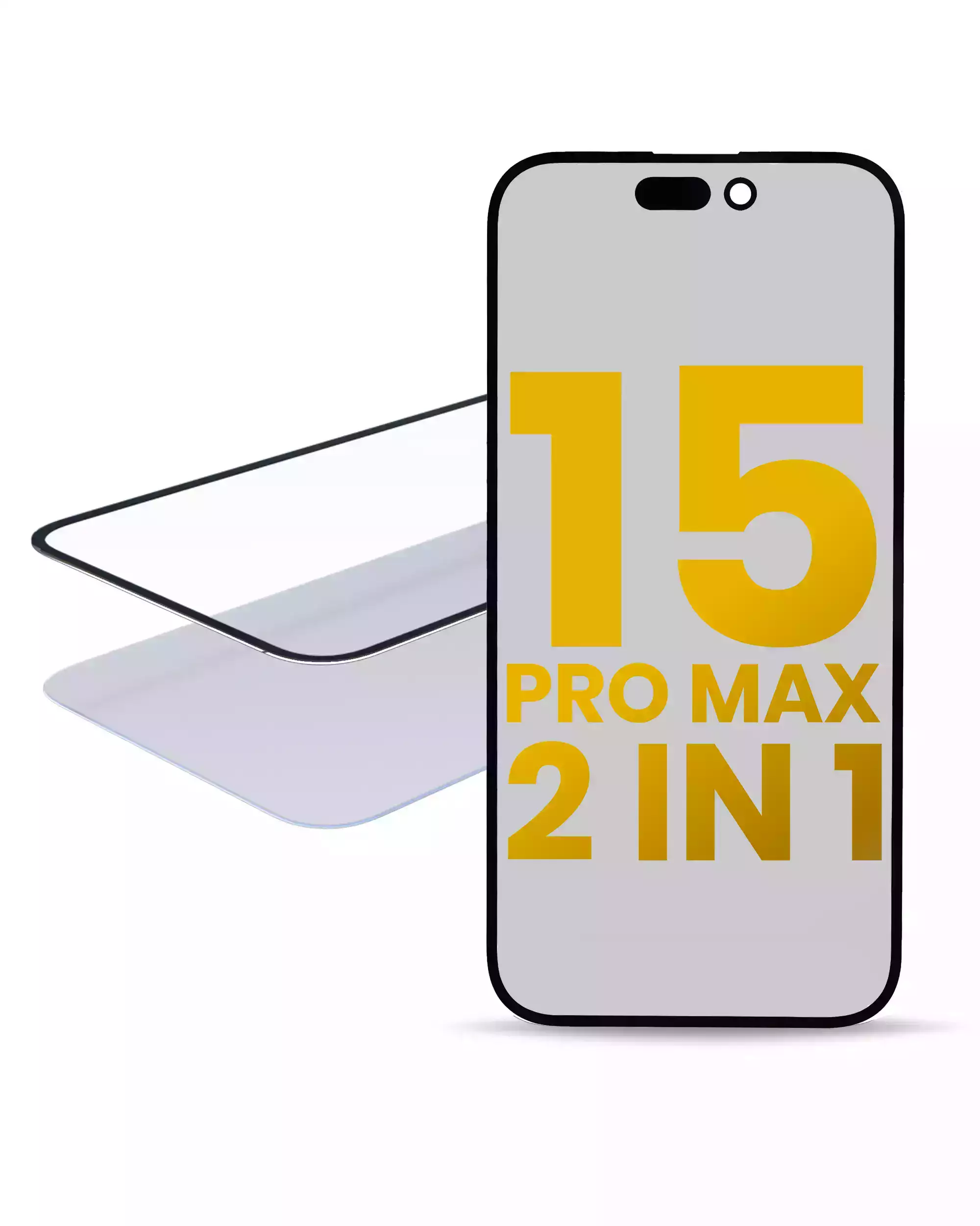 2 in 1 (Glass + OCA Pre-Installed) For iPhone 15 Pro Max  (OCA Master) (2 Pack)