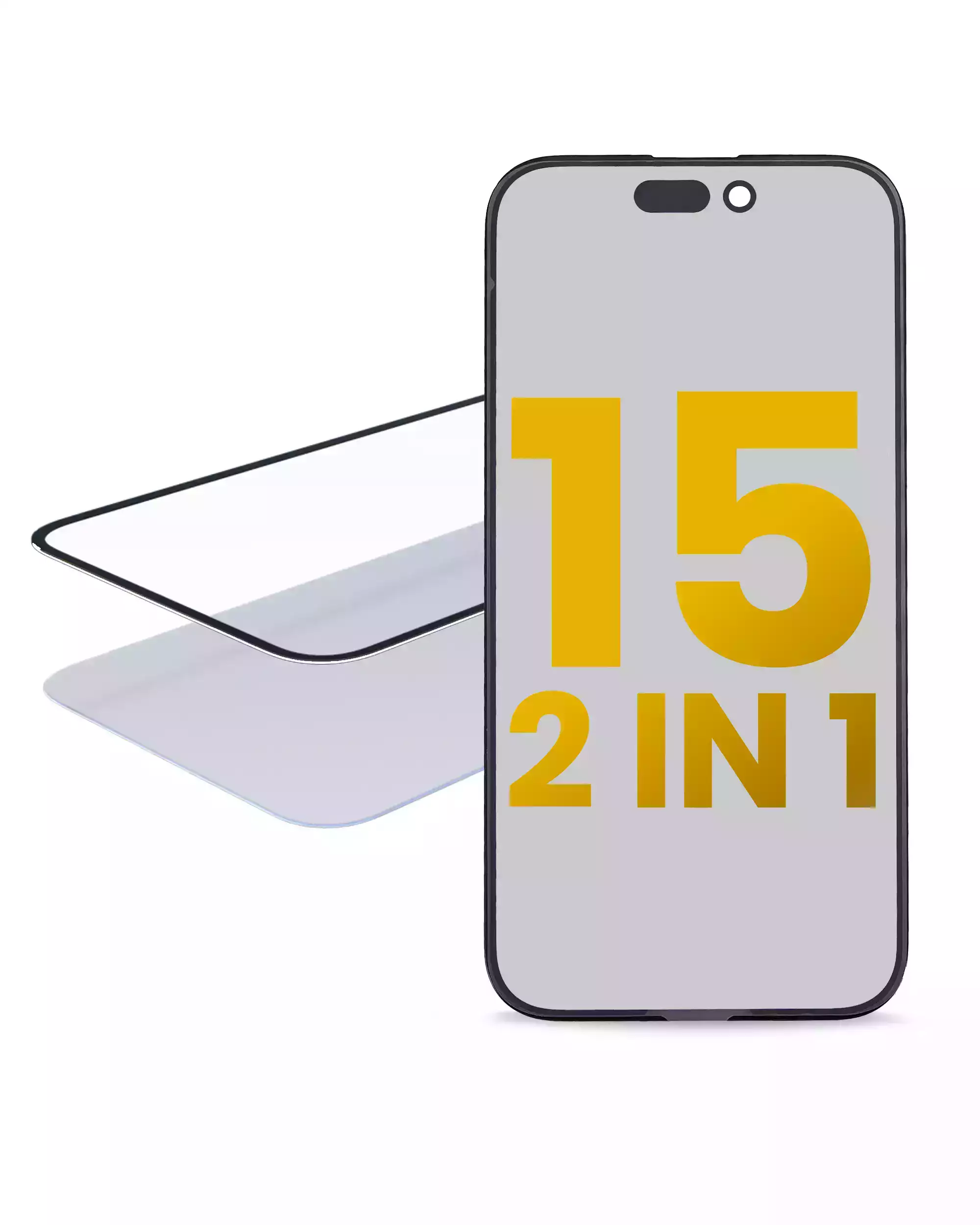 2 in 1 (Glass + OCA Pre-Installed) For iPhone 15  (OCA Master) (2 Pack)