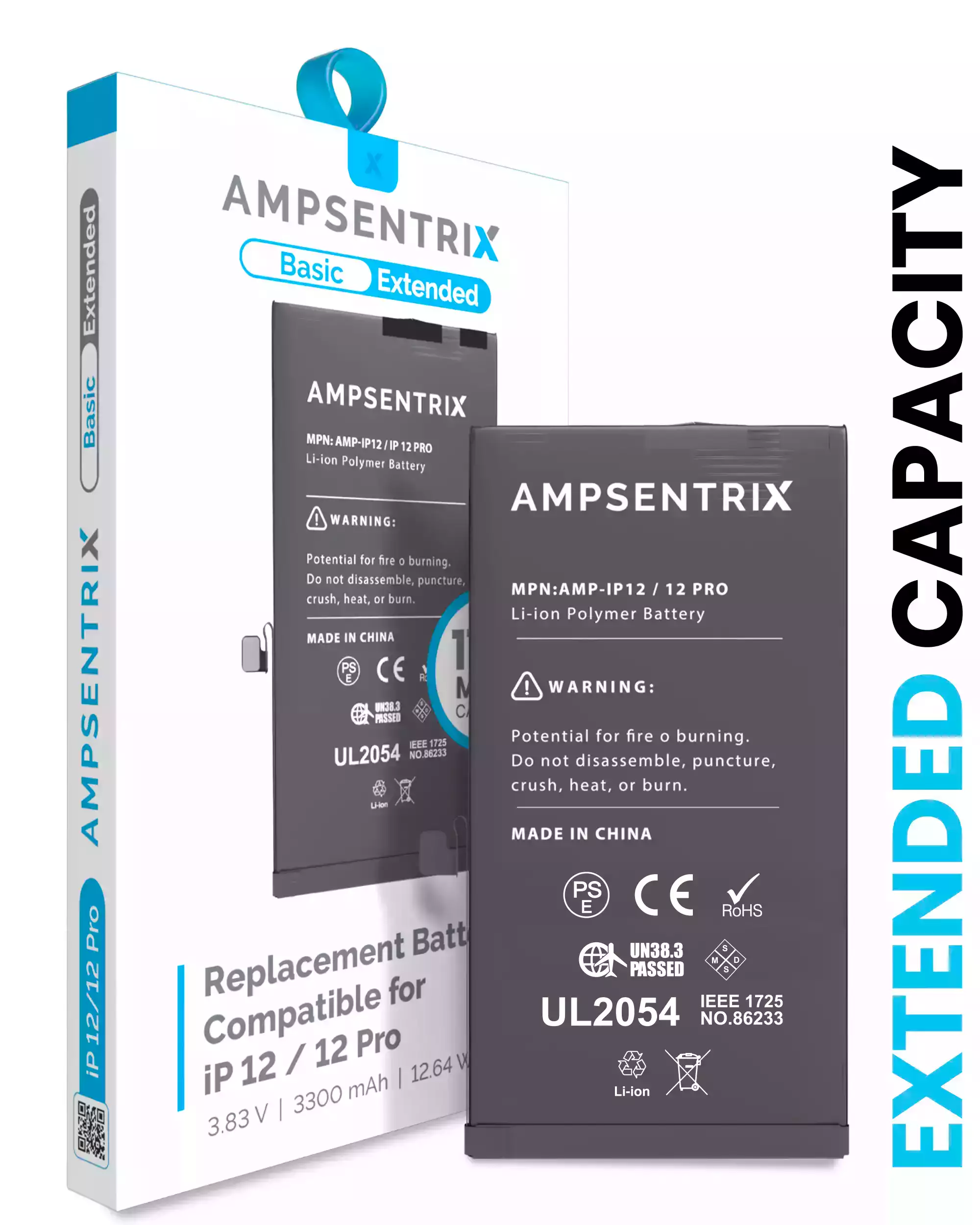 Replacement Battery For iPhone 12 / 12 Pro (AmpSentrix Basic Extended)