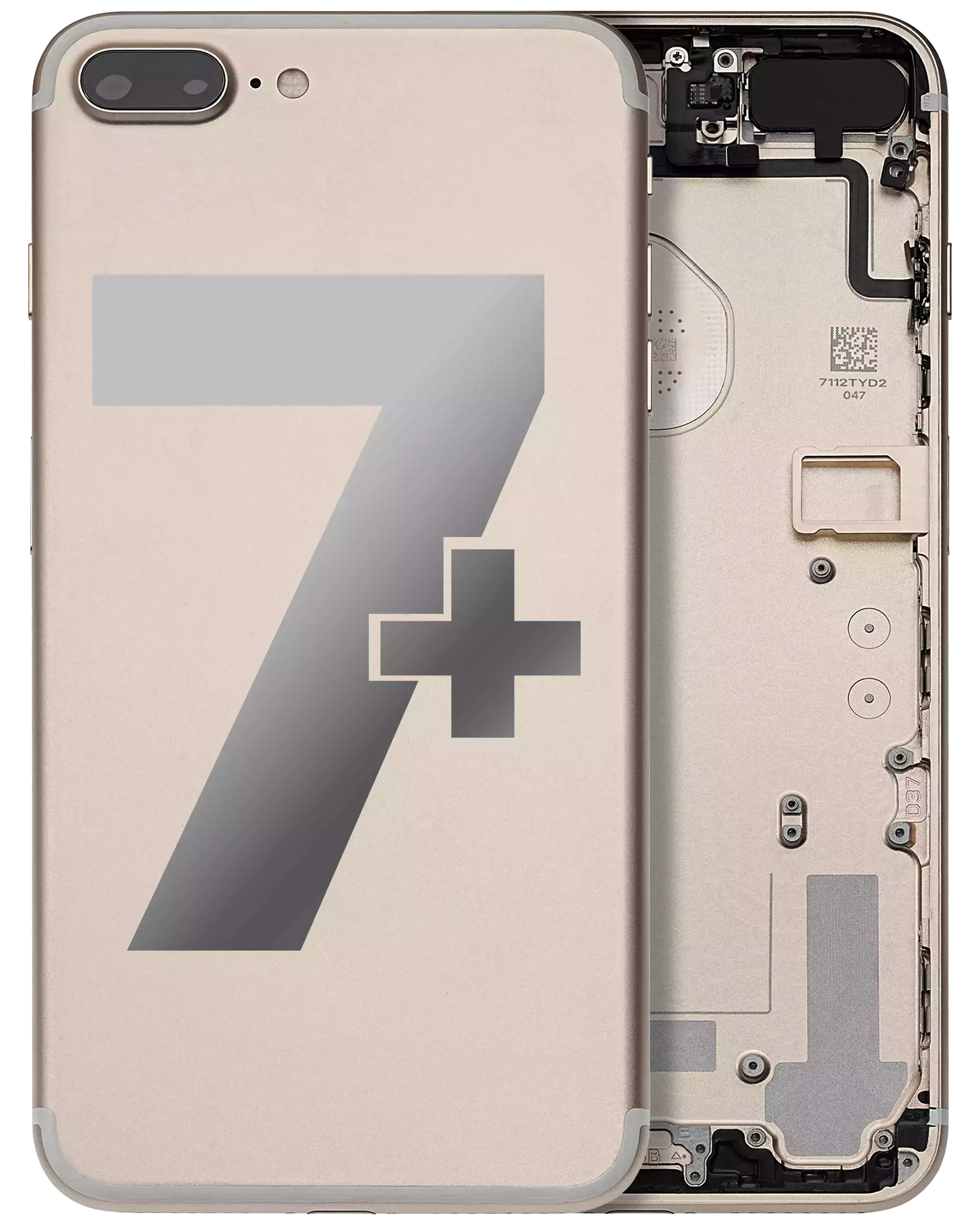 Back Housing W/ Small Components Pre-Installed For iPhone 7 Plus (Used OEM Pull: Grade A) (Gold)