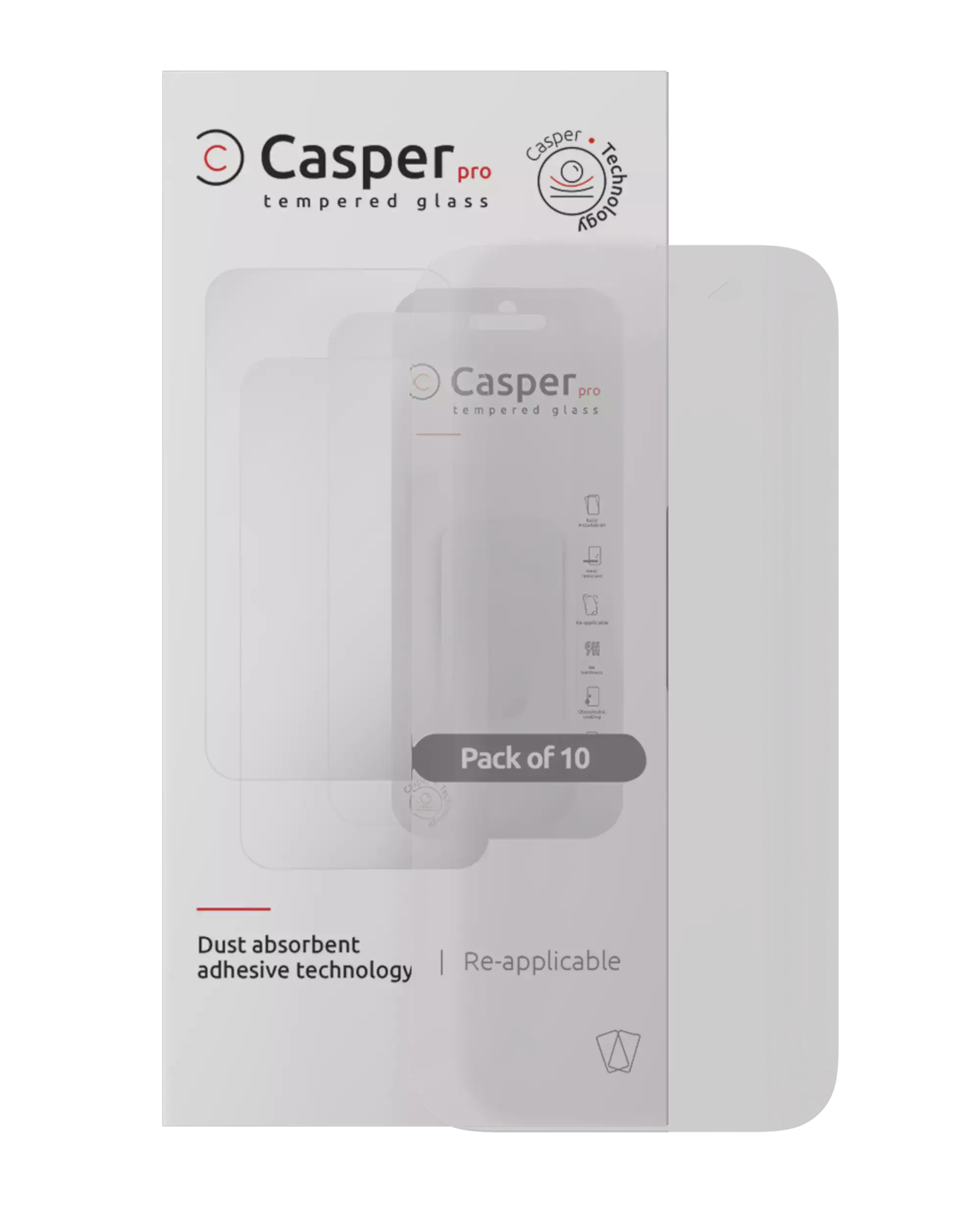 Casper Pro Tempered Glass For iPhone 16 Pro Max / 17 Pro Max (10 Pack) (Matte)