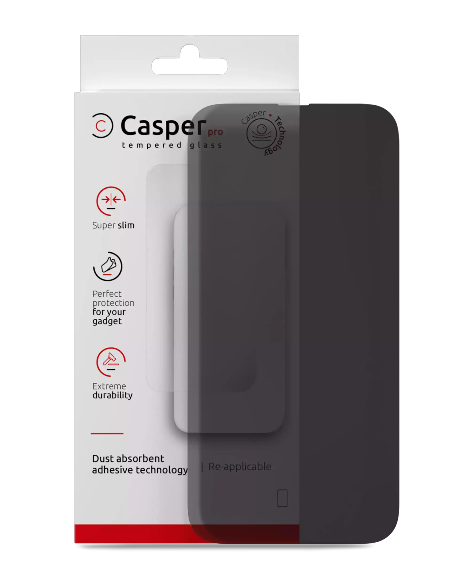 Casper Pro Tempered Glass For iPhone 16 Pro Max / 17 Pro Max (Retail Pack) (Privacy)