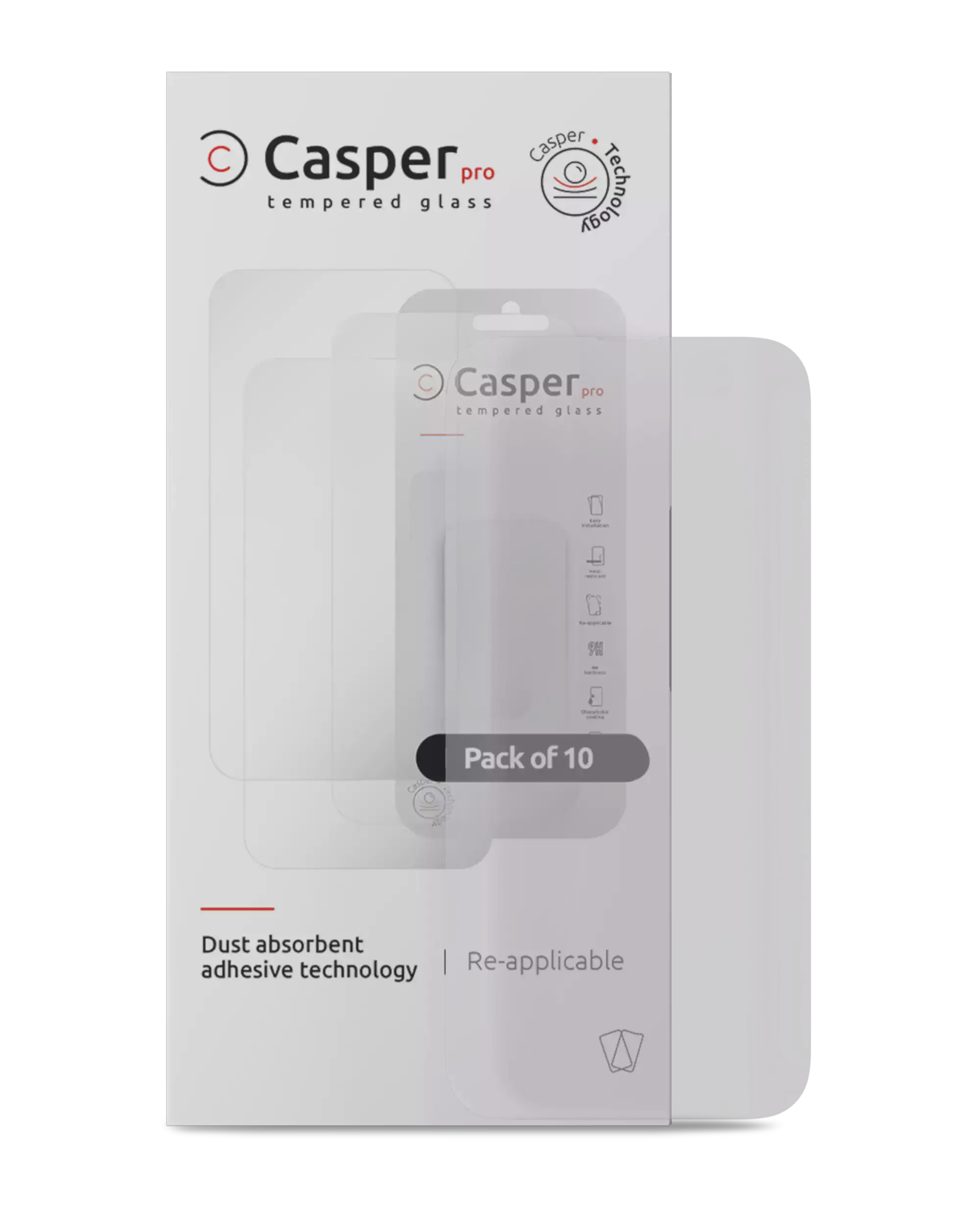 Casper Pro Tempered Glass For iPhone 16 Pro / 17 / 17 Pro (10 Pack) (Matte)