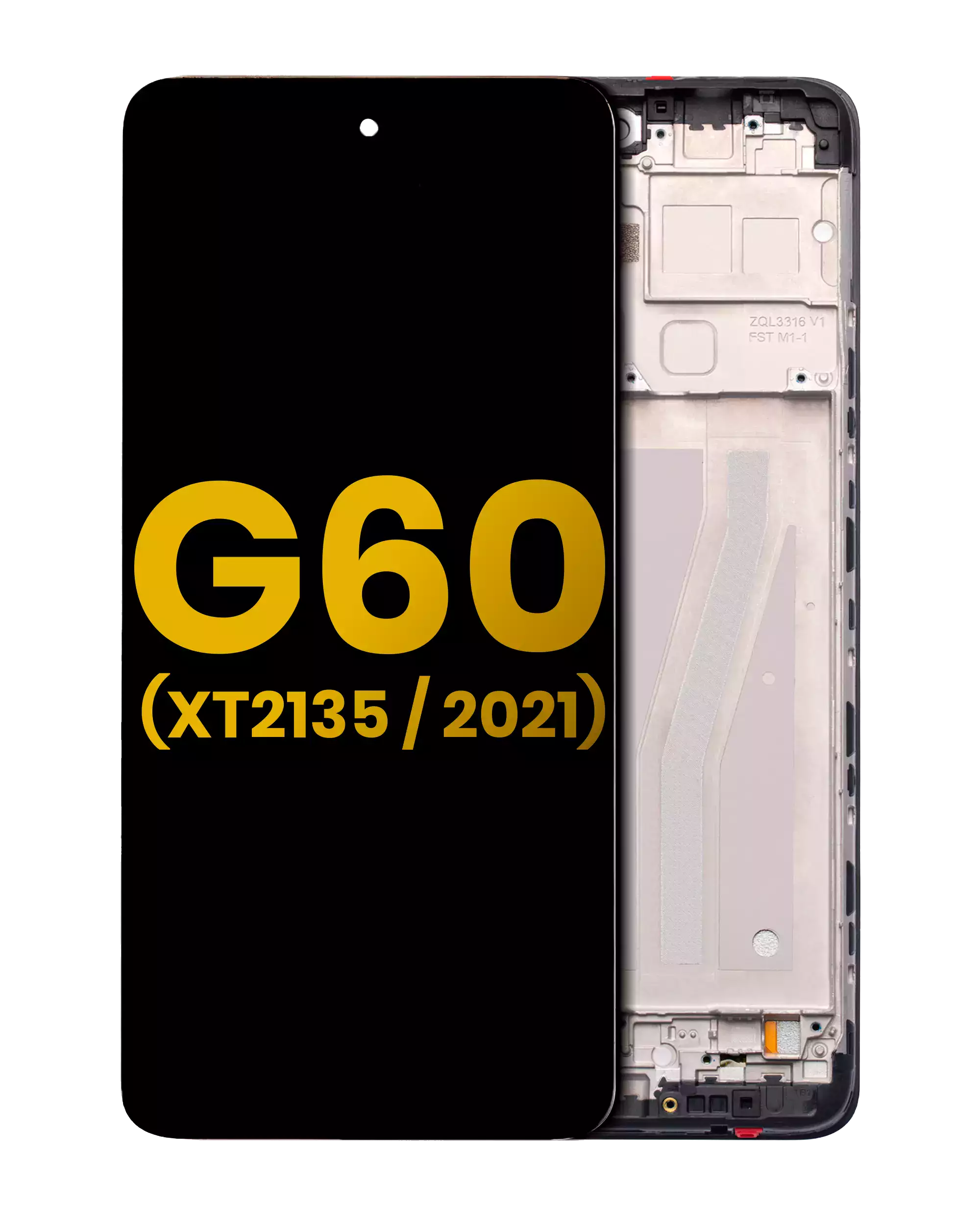 LCD Assembly With Frame For Motorola Moto G60 (XT2135 / 2021) (Refurbished) (Black)