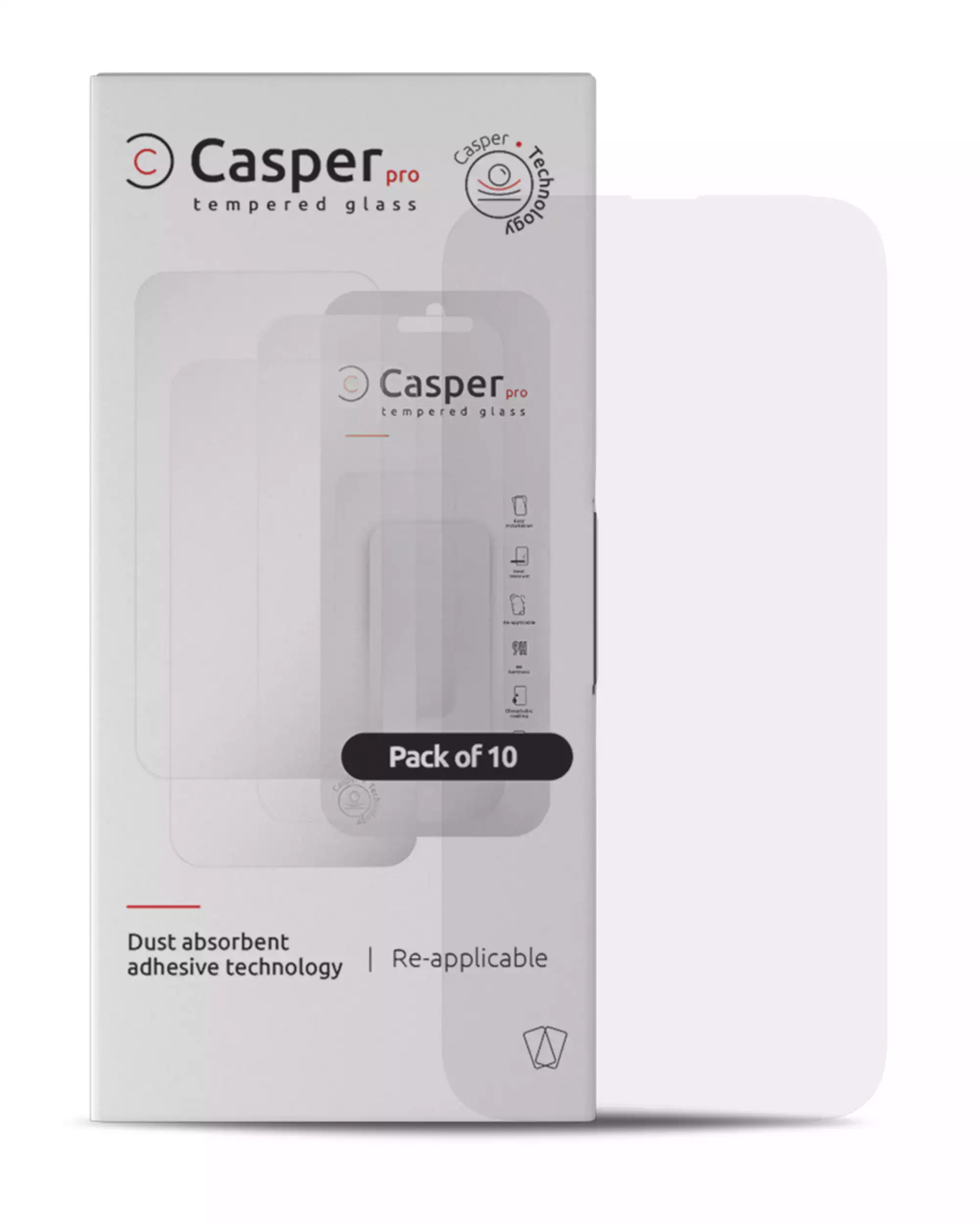 Casper Pro Tempered Glass For iPhone 12 Pro Max (Case Friendly) (10 Pack) (Clear)