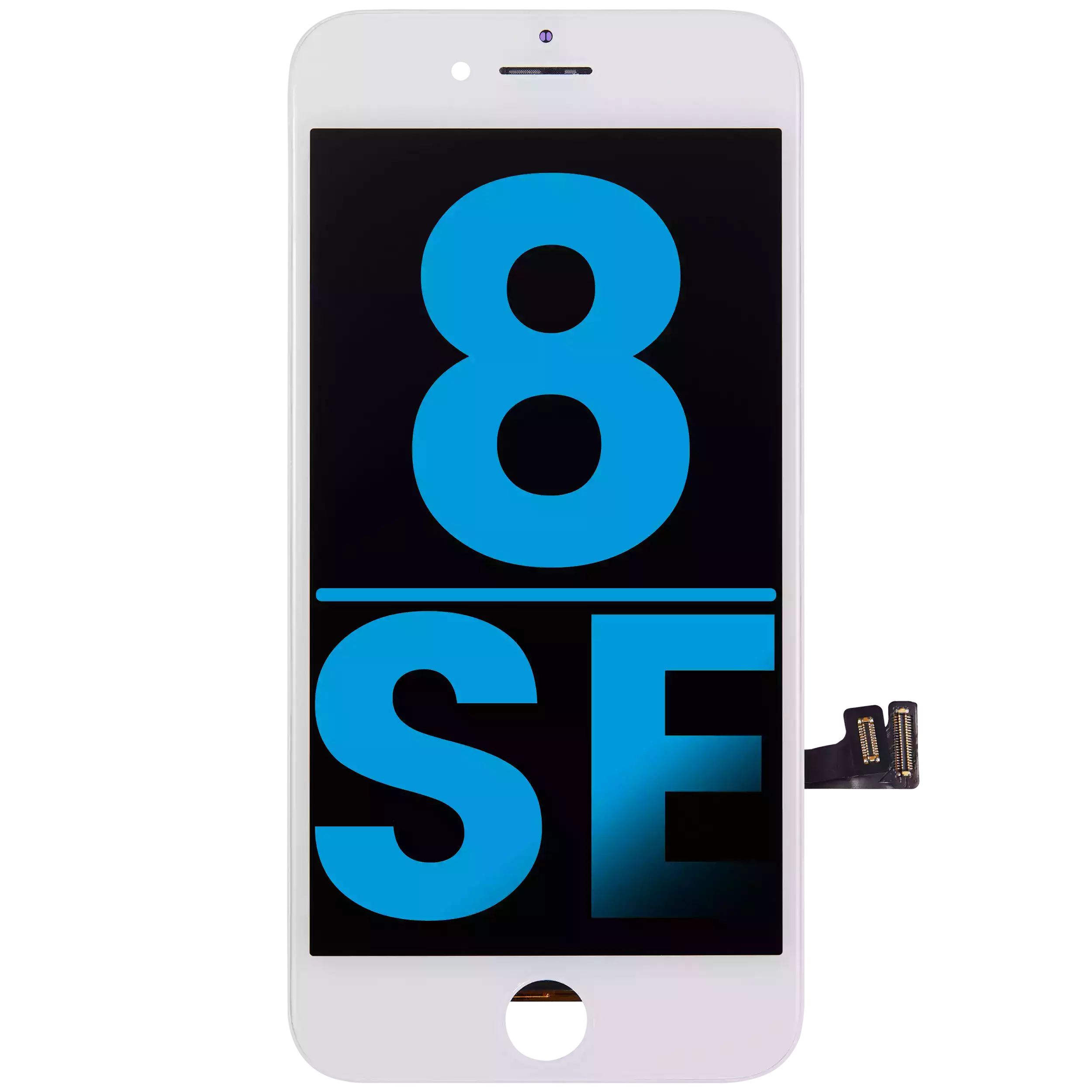 LCD Assembly With Steel Plate For iPhone 8 / SE (2020 / 2022) (Aftermarket: AQ7) (White)