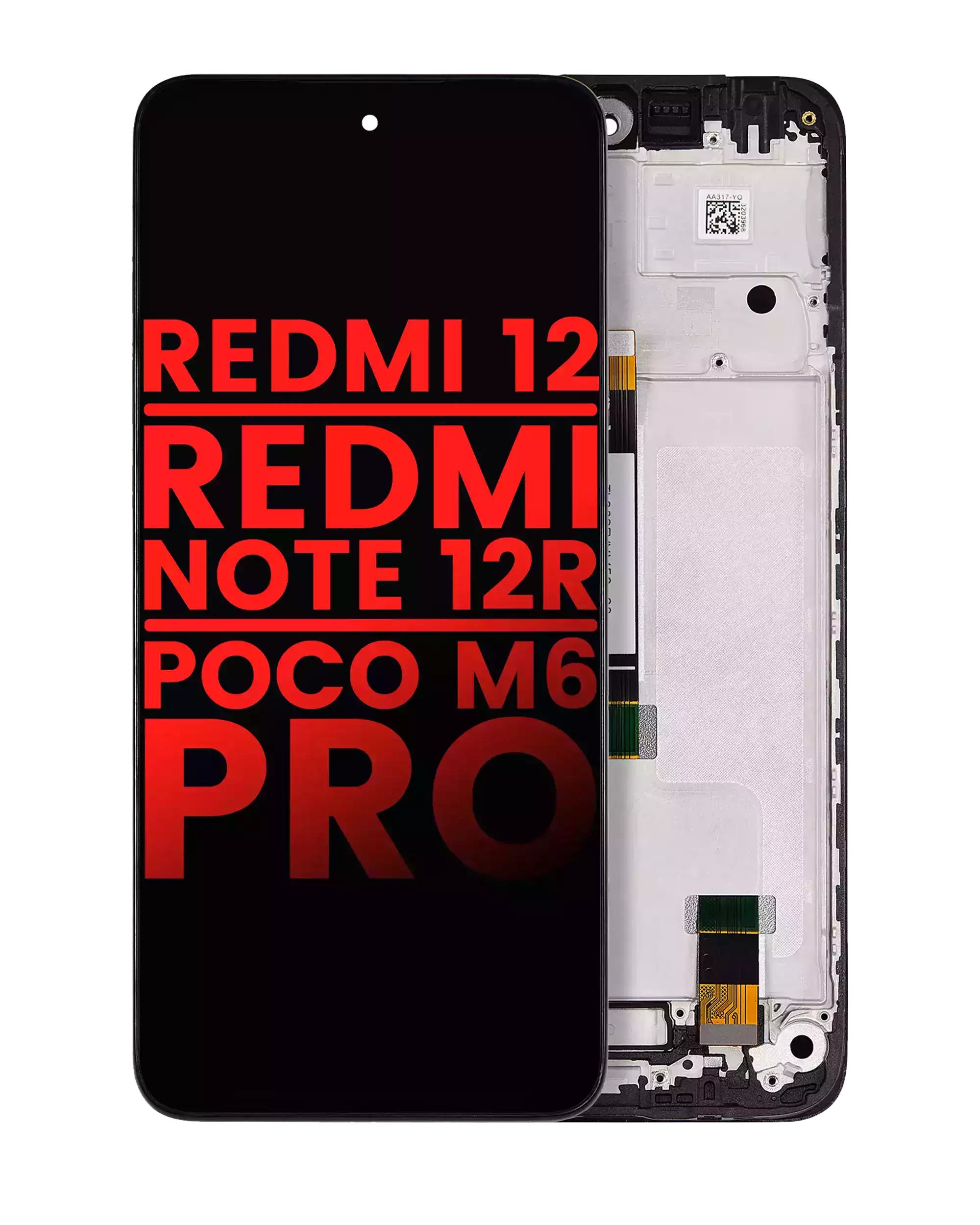 LCD Assembly With Frame Compatible For Xiaomi Redmi 12 4G / Redmi 12 5G / Redmi Note 12R  / Poco M6 Pro  (Aftermarket Plus) (All Colors)