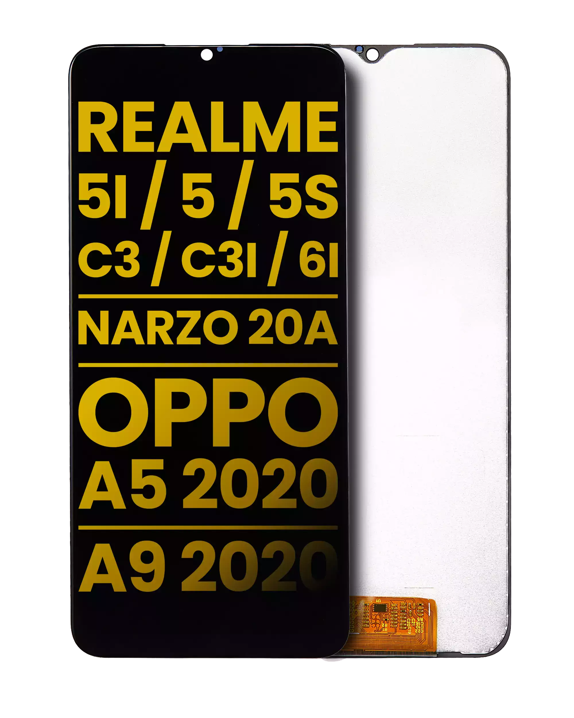 LCD Assembly Without Frame For Realme 5i / 5 / 5S / C3 / C3i / 6i / Narzo 20A / OPPO A5 2020 / A9 2020 (Refurbished) (All Colors)