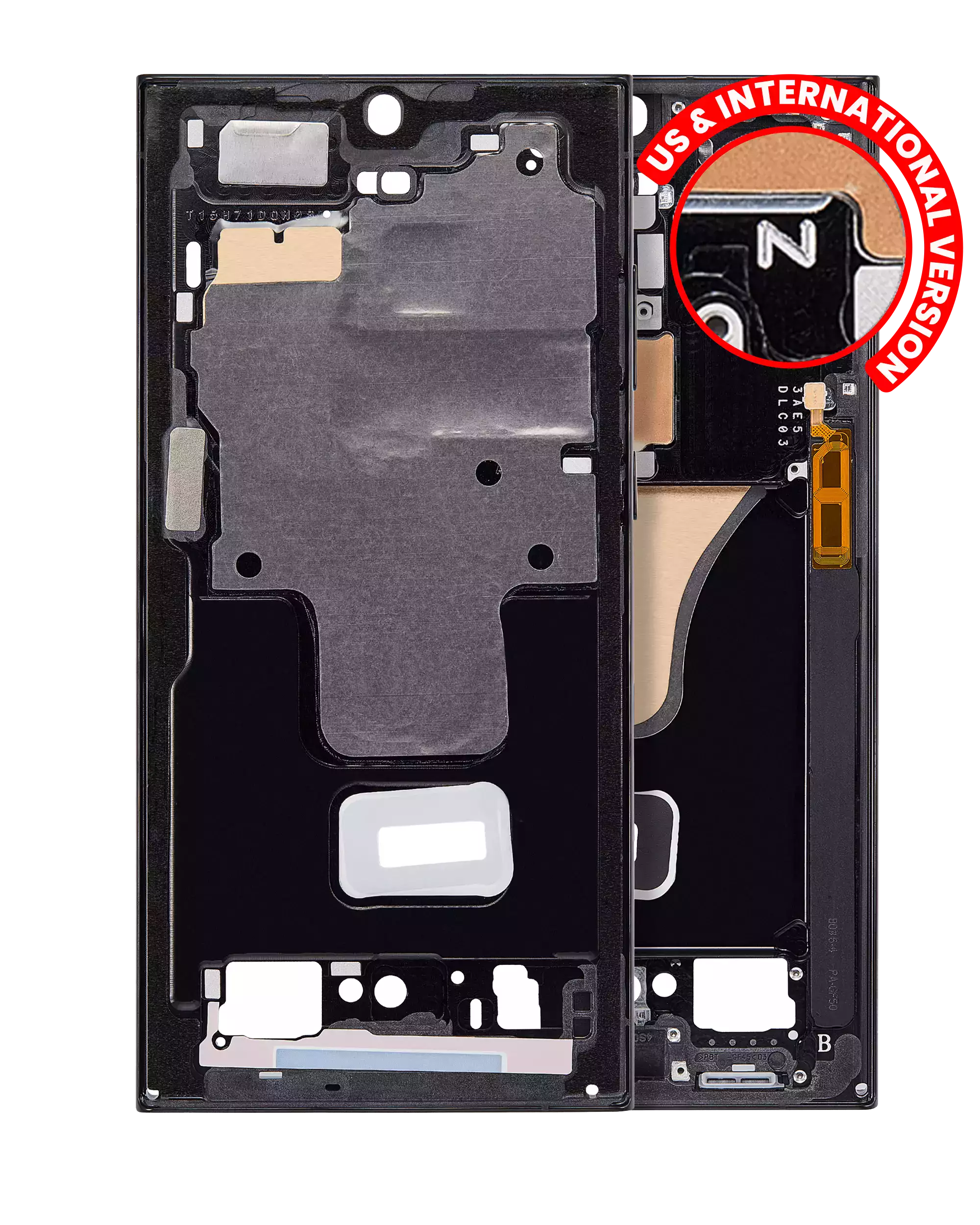 Mid-Frame Housing For Samsung Galaxy S23 Ultra 5G (US & International Version) (Phantom Black)