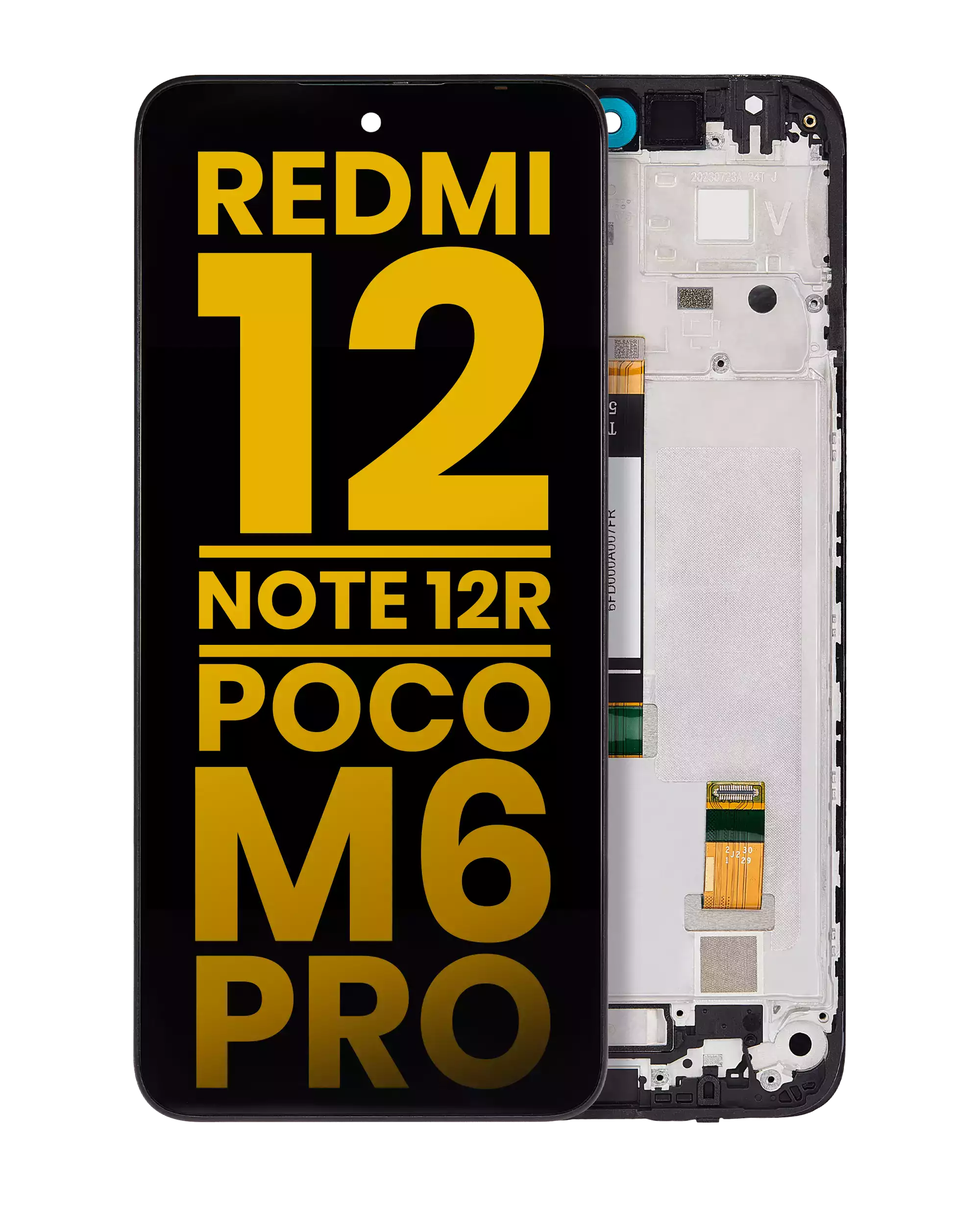 LCD Assembly With Frame Compatible For Xiaomi Redmi 12 4G / Redmi 12 5G /Redmi Note 12R  / Poco M6 Pro (Refurbished) (All Colors)