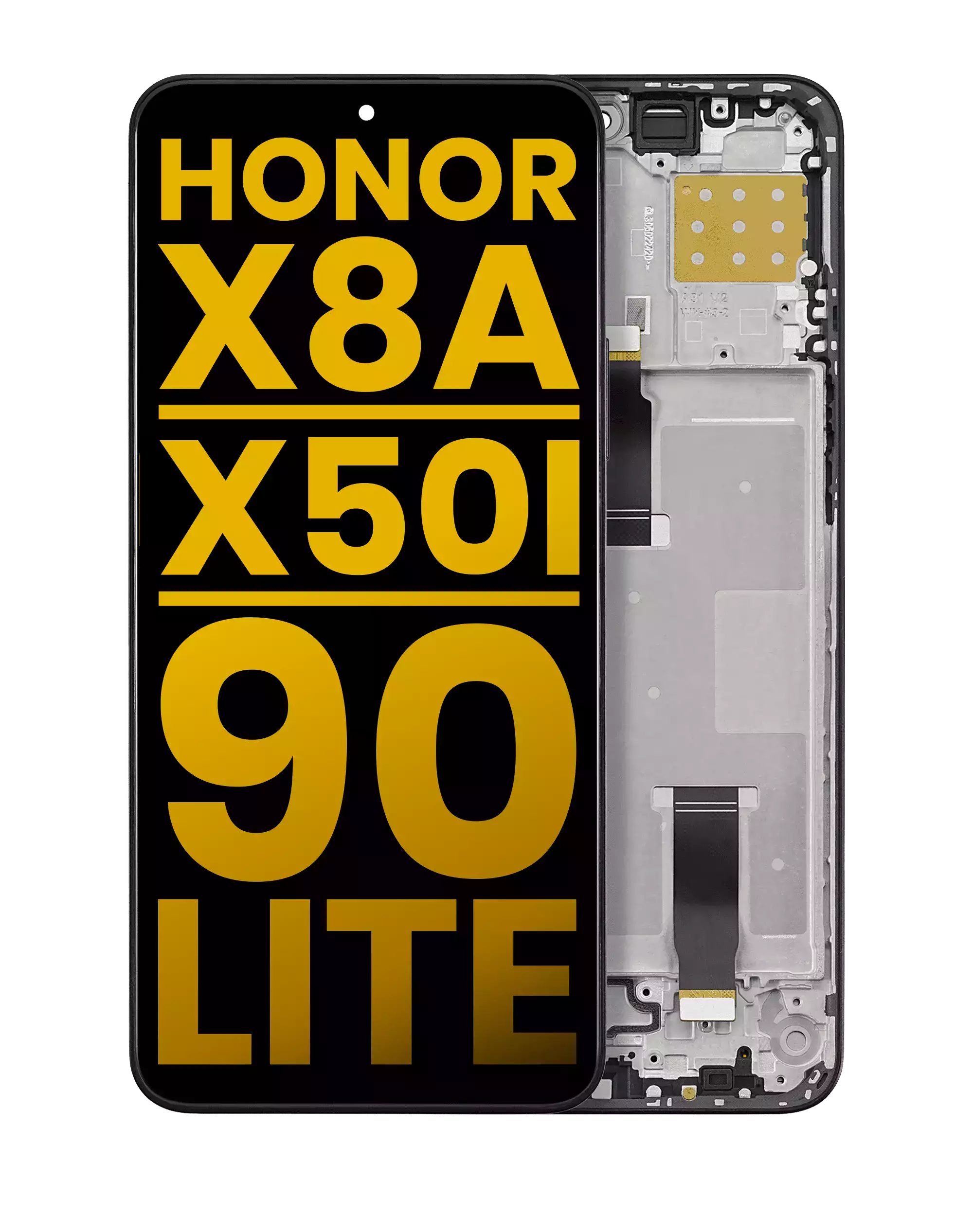 LCD Assembly With Frame For Honor X8A / X50i / 90 Lite (Refurbished) (Midnight Black)