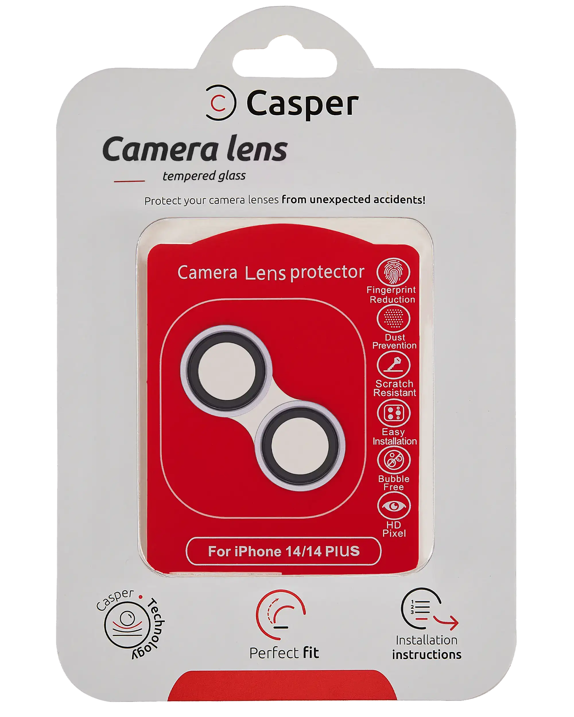 Casper Camera Lens Protector For iPhone 14 / 14 Plus (Purple) (Clear)